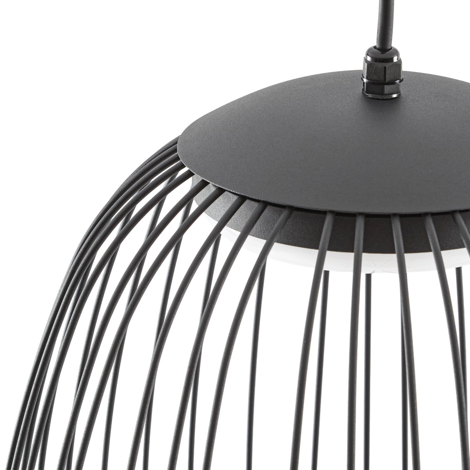 Richi vanjska viseća LED svjetiljka, Ø 40 cm, crna, prigušiva, IP44, metal -