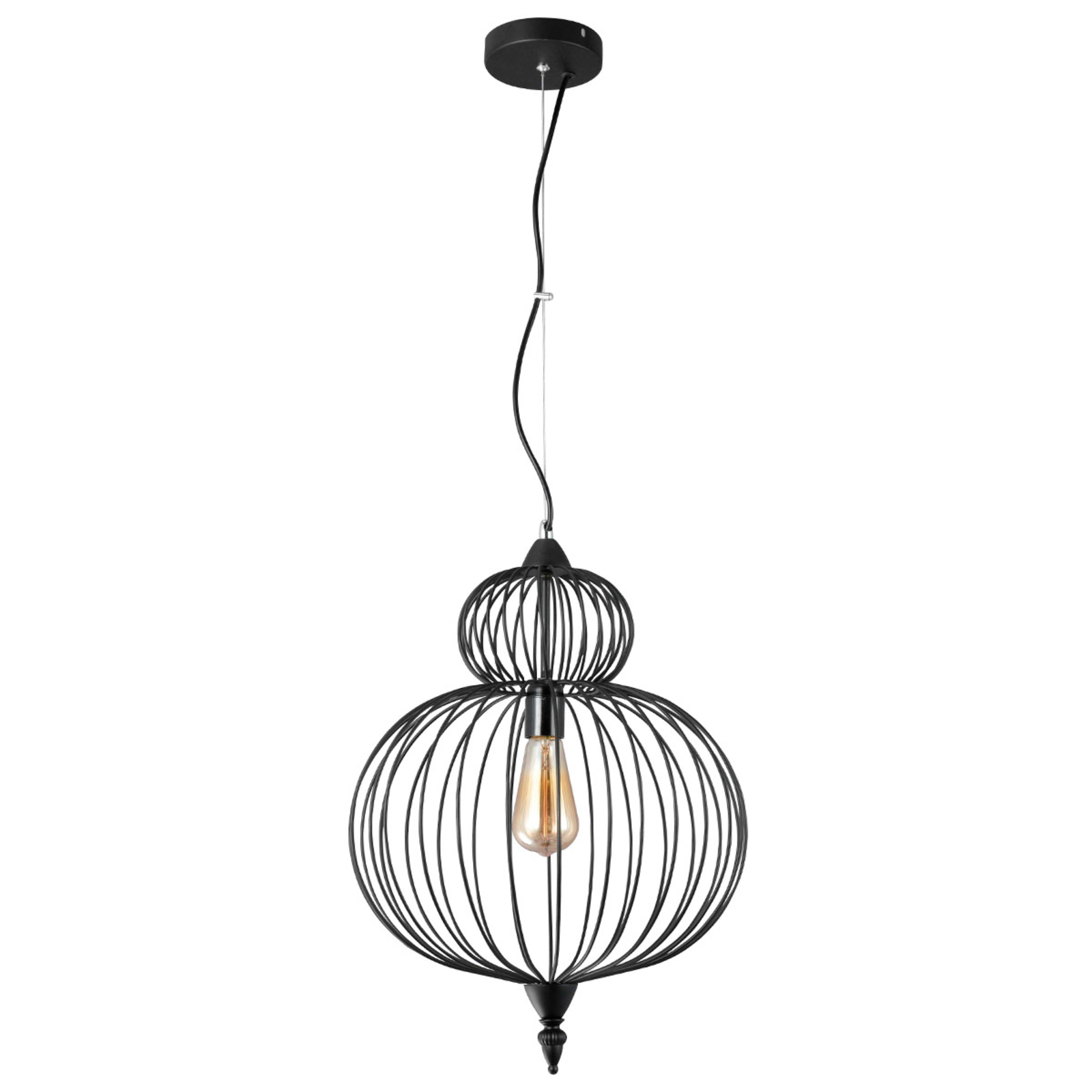 Zola pendant light with open cage shade