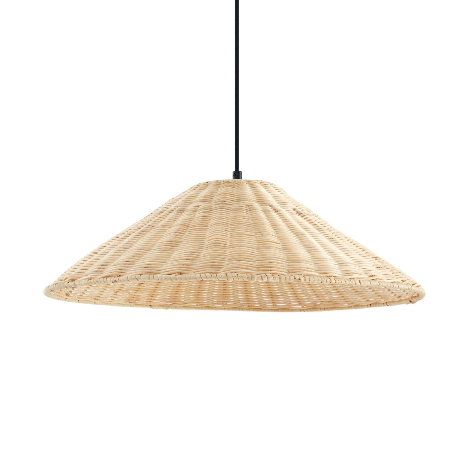 Lampa wisząca Zyralia marki Lindby, kolor drewna, rattan, Ø 50 cm