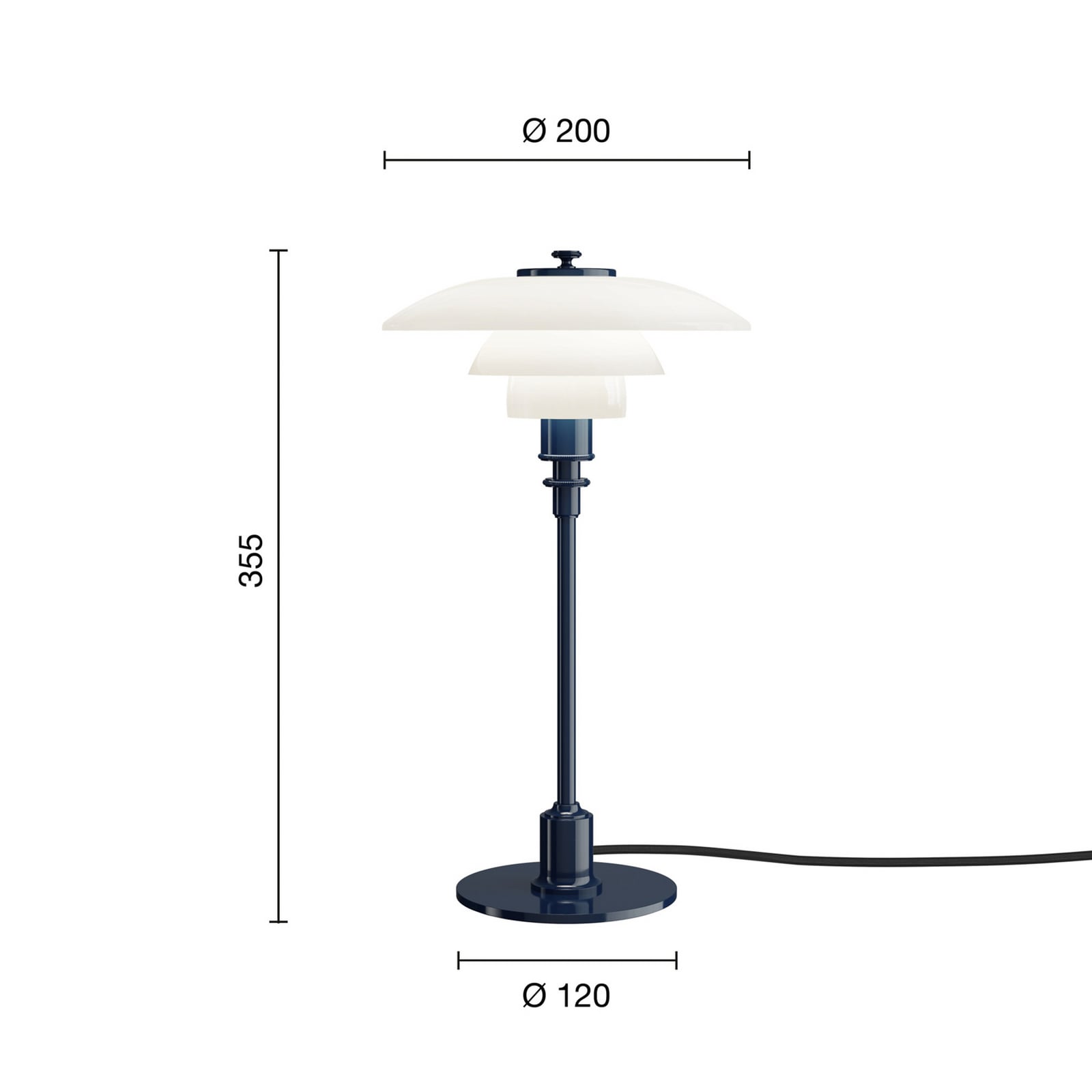 PH 2/1 pöytälamppu, halkaisija 20 cm, tummansininen – Louis Poulsen PH 2/1 pöytälamppu, halkaisija 20 cm, tummansininen – Louis Poulsen