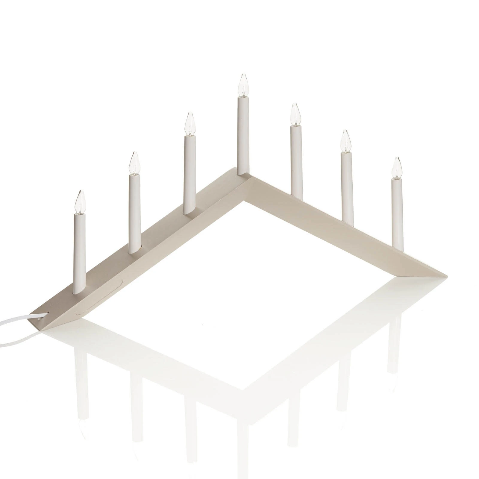 Lysestage Arrow, flad, 7-flamme, grå