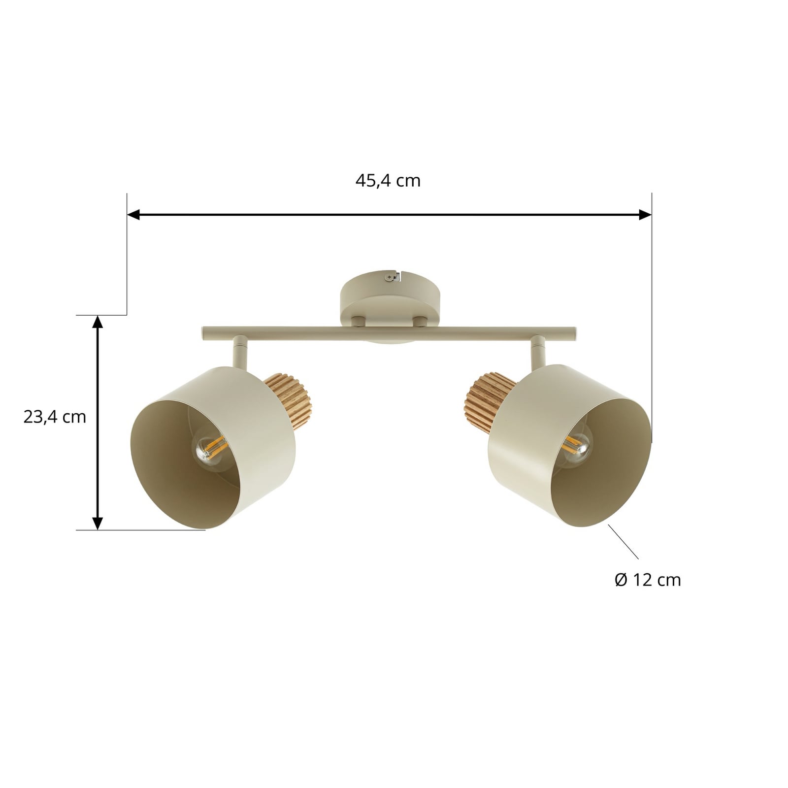 Lenja loftspot, E14, beige, 2 lyskilder, metal – Lindby Lenja loftspot, E14, beige, 2 lyskilder, metal – Lindby