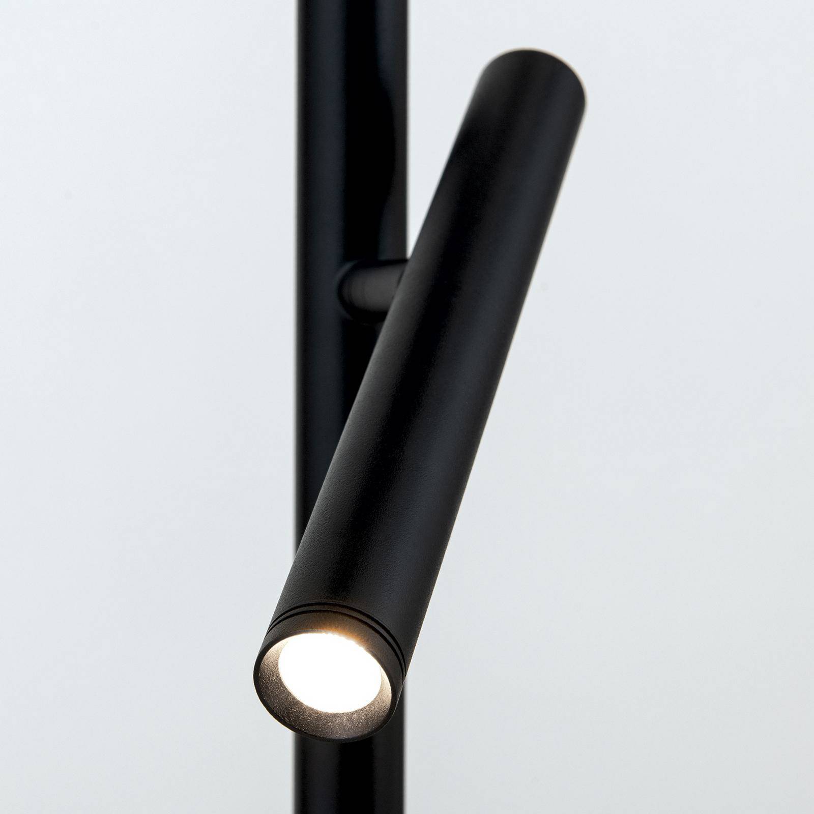 Lampa stojąca LED Teide, czarna, metalowa, lampka do czytania, ściemniana
