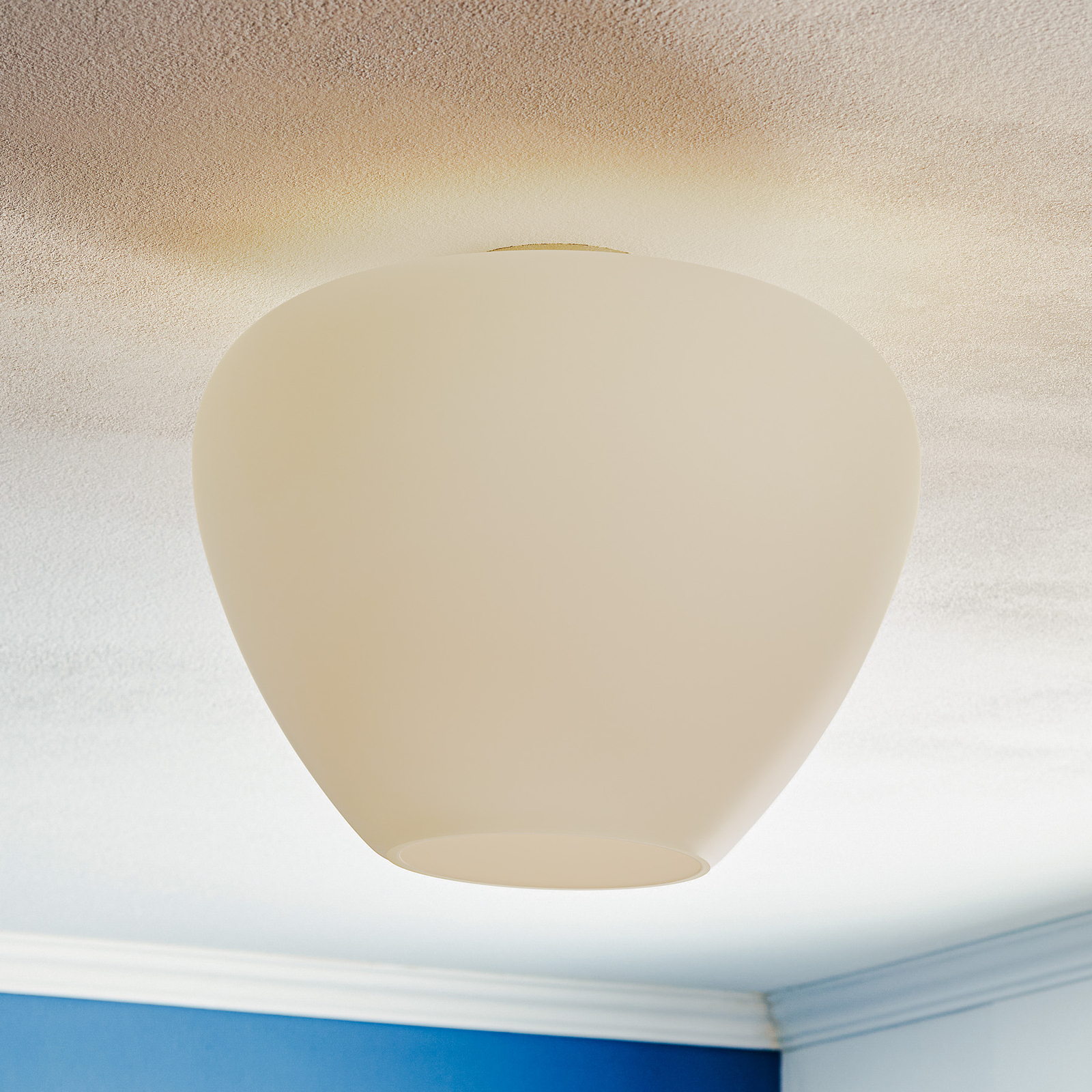 Mosc ceiling light, opal glass lampshade