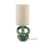 GREEN GEORGIA bordlampe, grøn, stentøj/tekstil, højde 97 cm – Serax