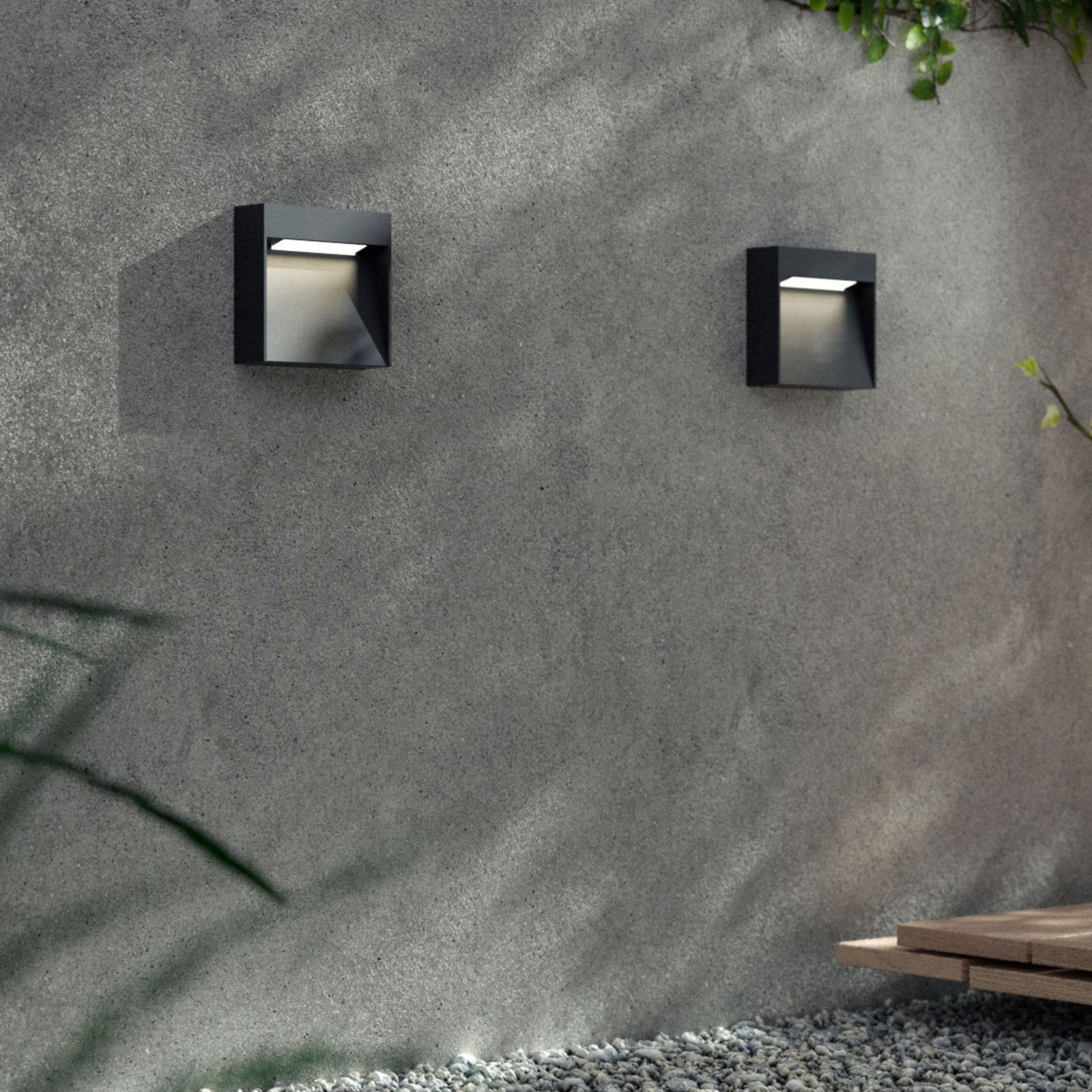 Bene LED Außen Wandleuchte Dark Grey - Lucande