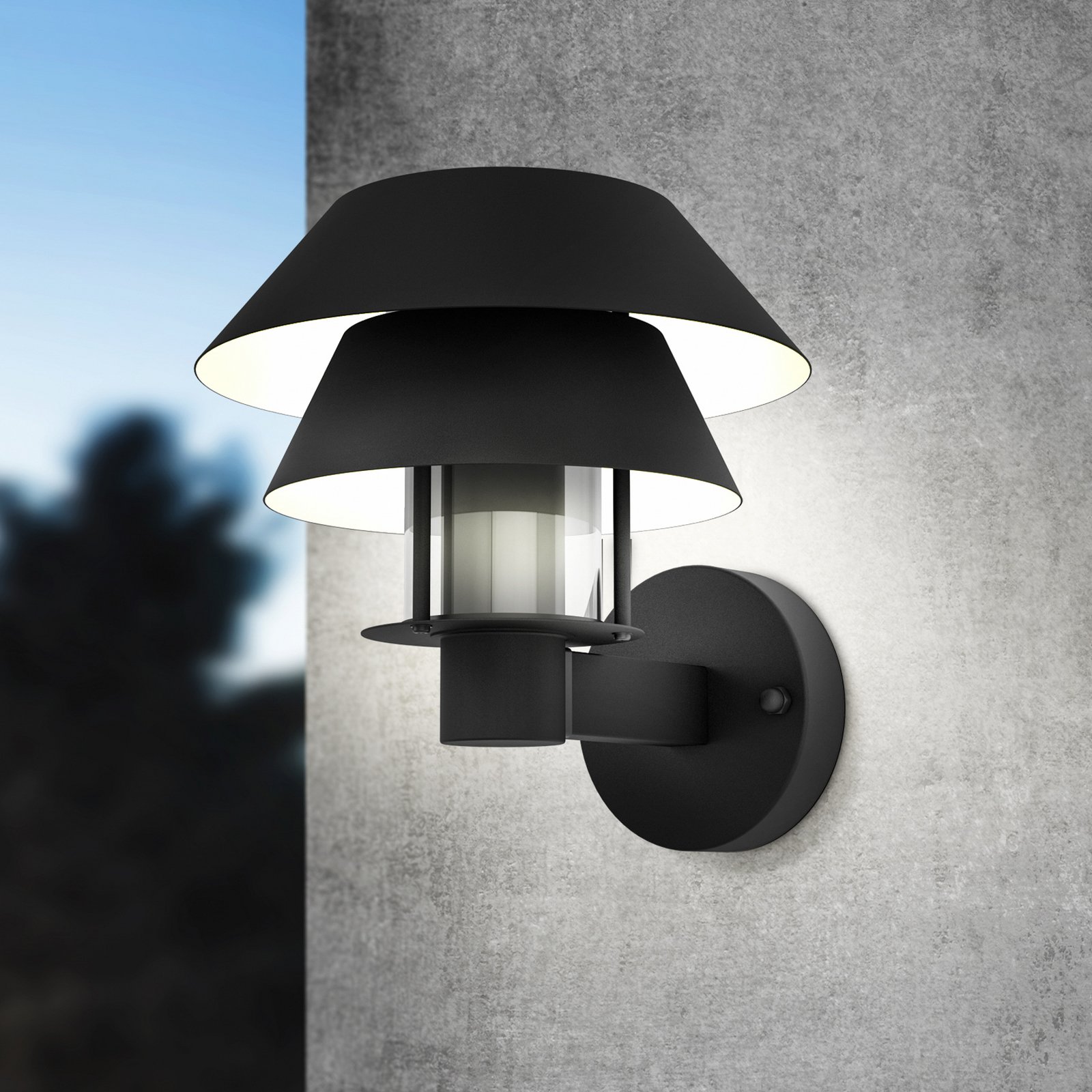 Chiappera aplică de exterior cu abajur dublu