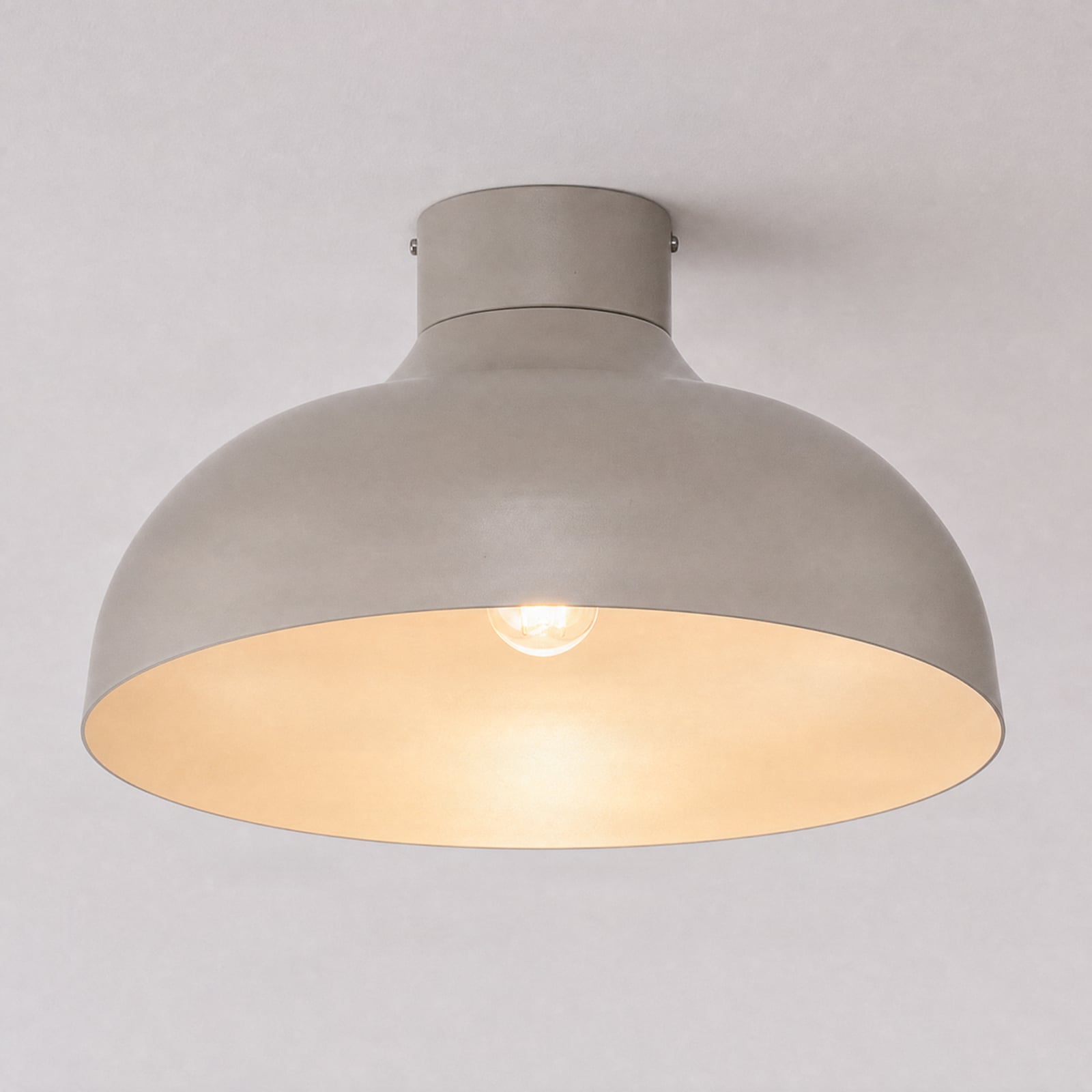 Taklampa Basca, beige, metall, Ø 40 cm, E27