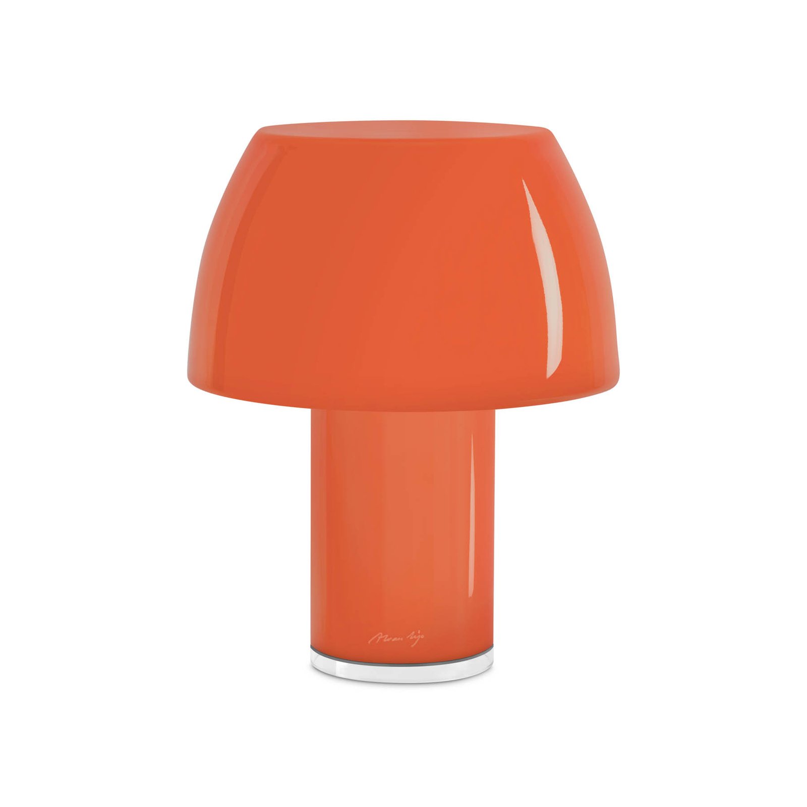 Nemo lampa stołowa LED Lorosae, pomarańczowa, szkło, IP54, USB