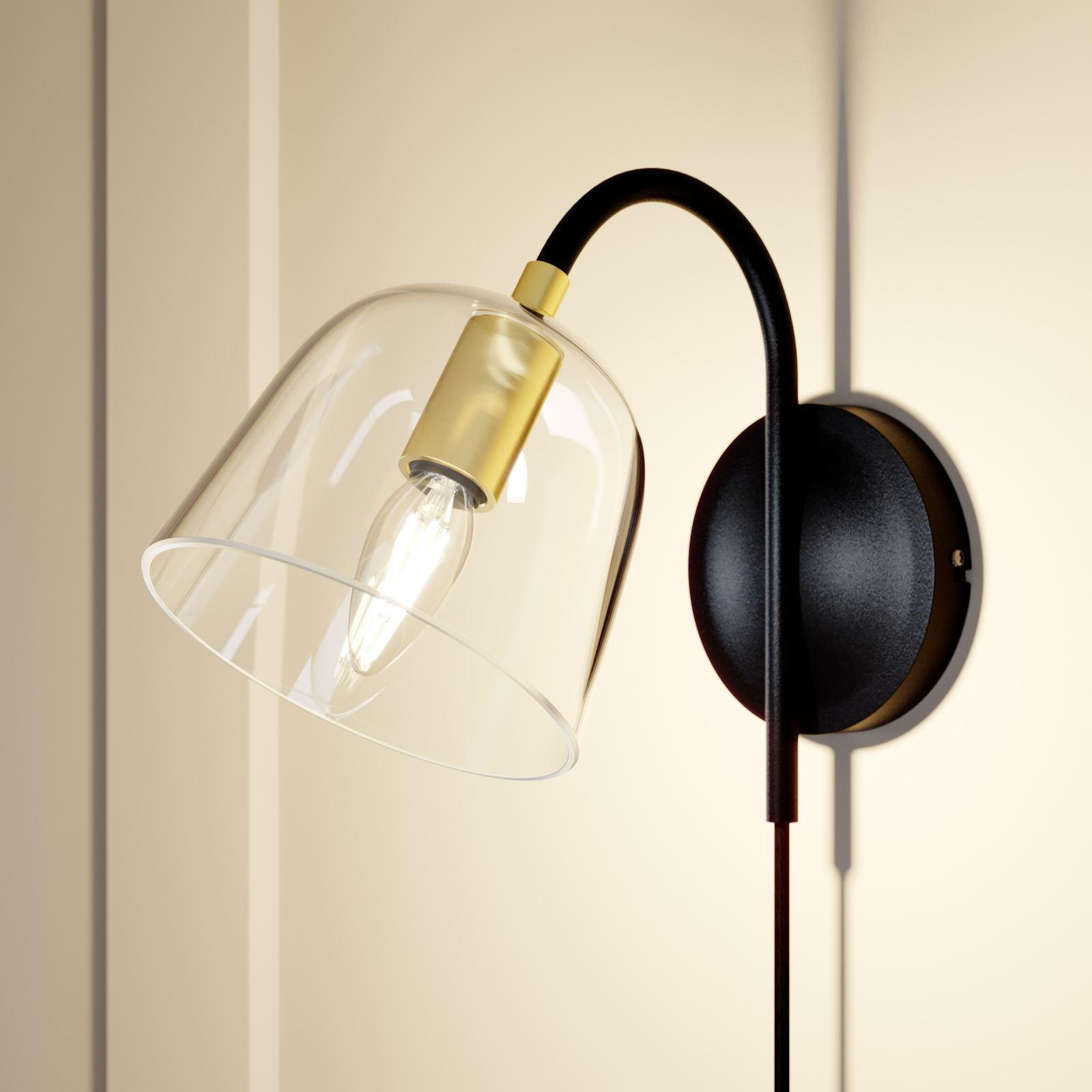 Anjita Wandleuchte Black/Brass - Lucande
