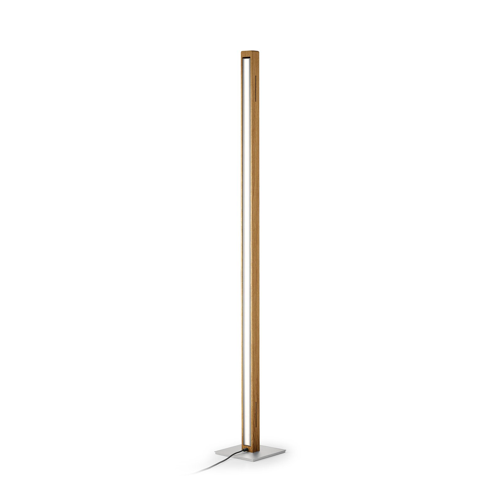 HerzBlut LED floor lamp Karl G, wood/granite, dimmable