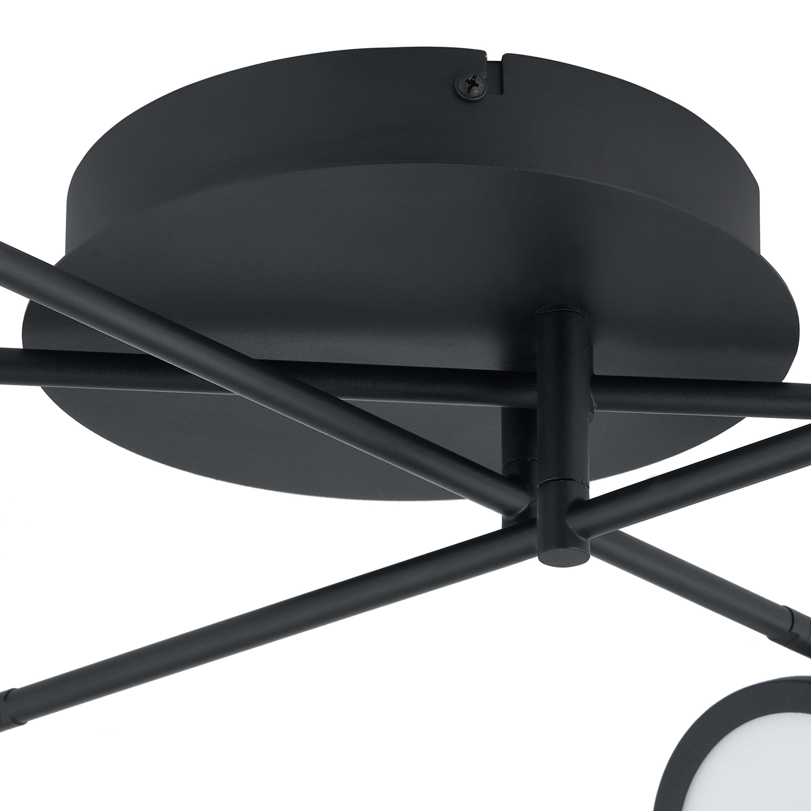 Stropné svietidlo Lindby LED Manel, čierna farba, železo, dĺžka 79 cm
