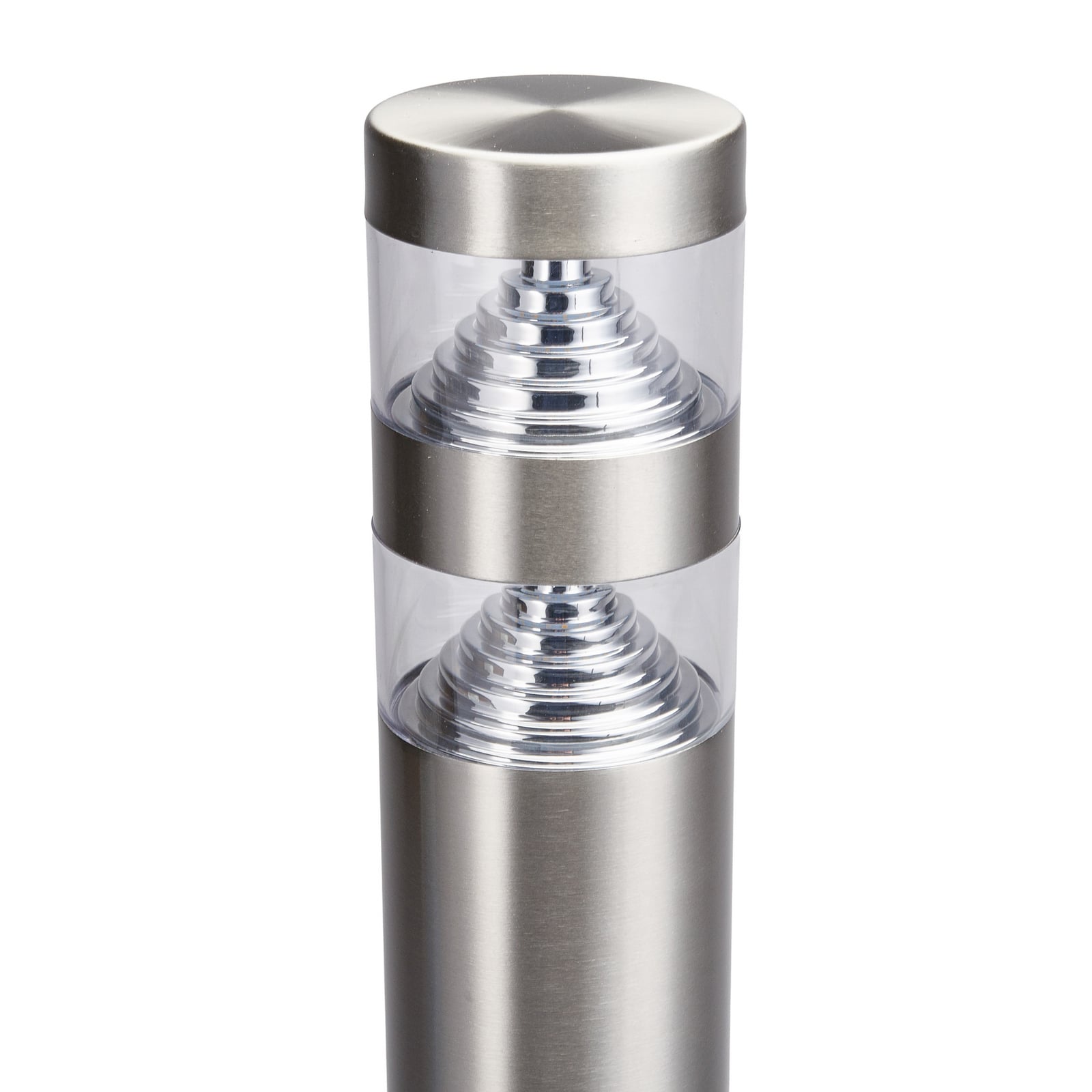 Lindby Lampione a LED Lanea, 60 cm, grigio, acciaio inox, IP44