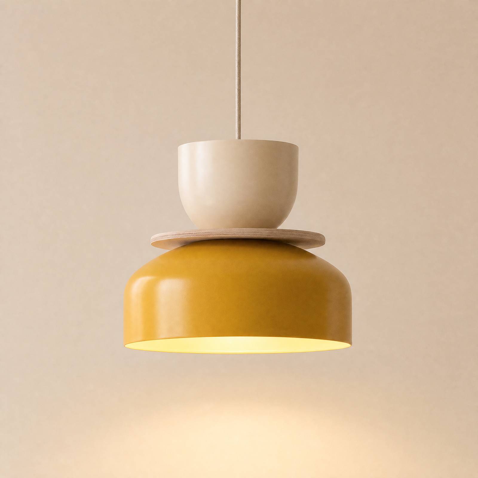 ALDEX Suspension Uto, jaune/crème, Ø 30 cm, métal