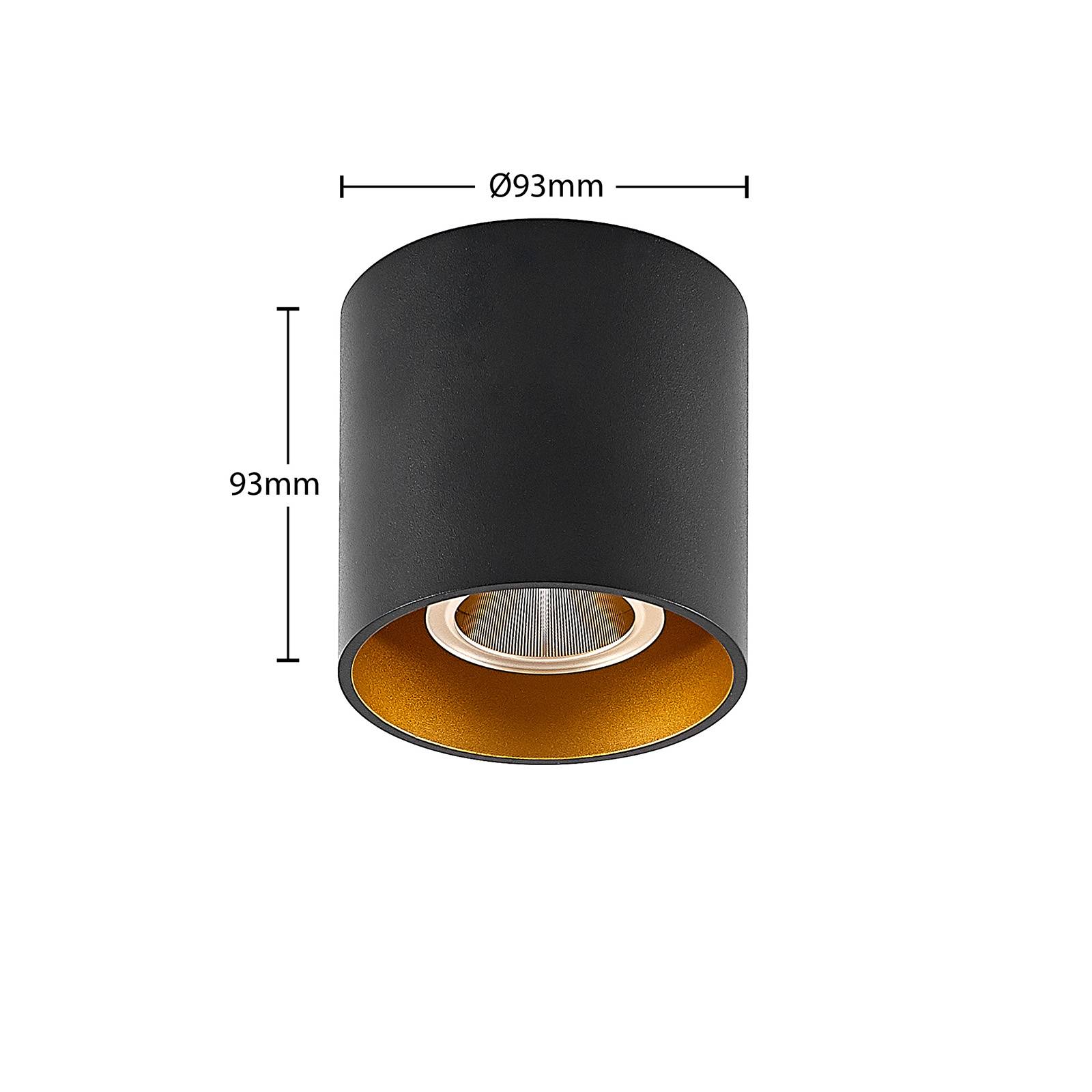 Arrchio lampa sufitowa LED Zaki okrągła czarna