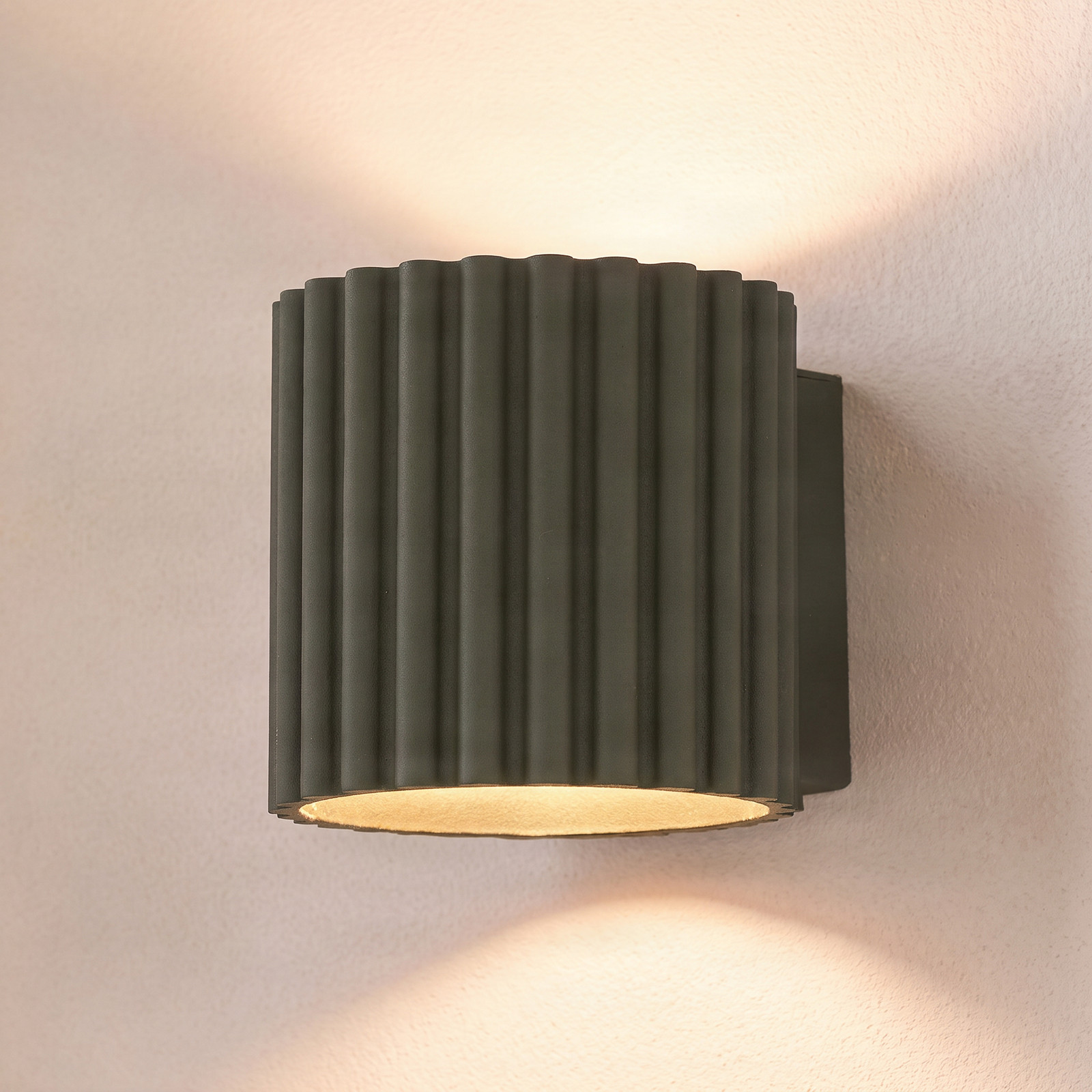 SOLLUX LIGHTING Zidna svjetiljka Aura, maslinasto zelena, Ø10 cm, G9, gore/dolje, aluminij - Područje hodnika - Moderan - maslinasto zeleni