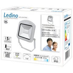 Foco exterior LED Charlottenburg plata 30W 4.000K