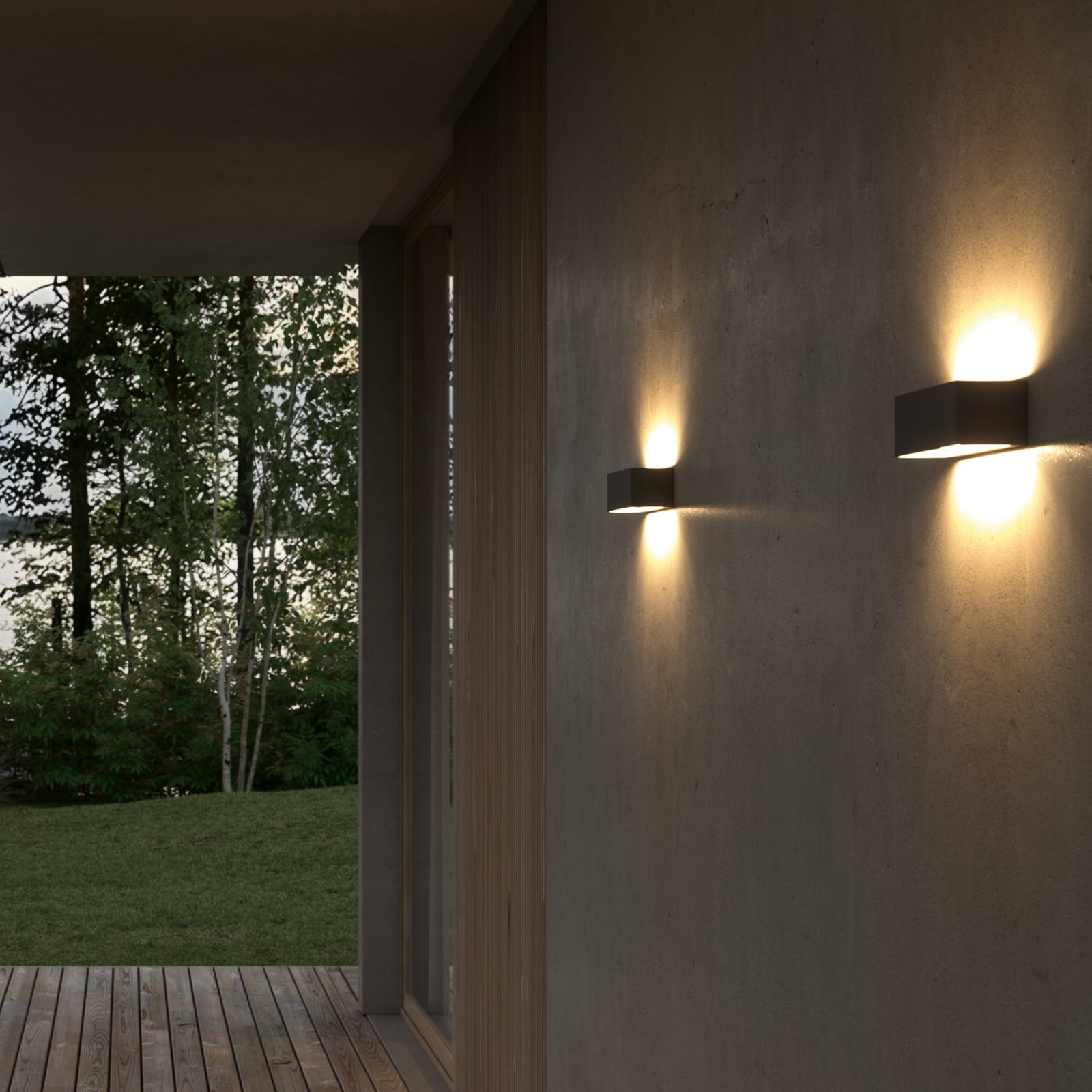 Linea W2 LED-Wandlampe schwarz 30cm, CCT, IP54 - Light-Point