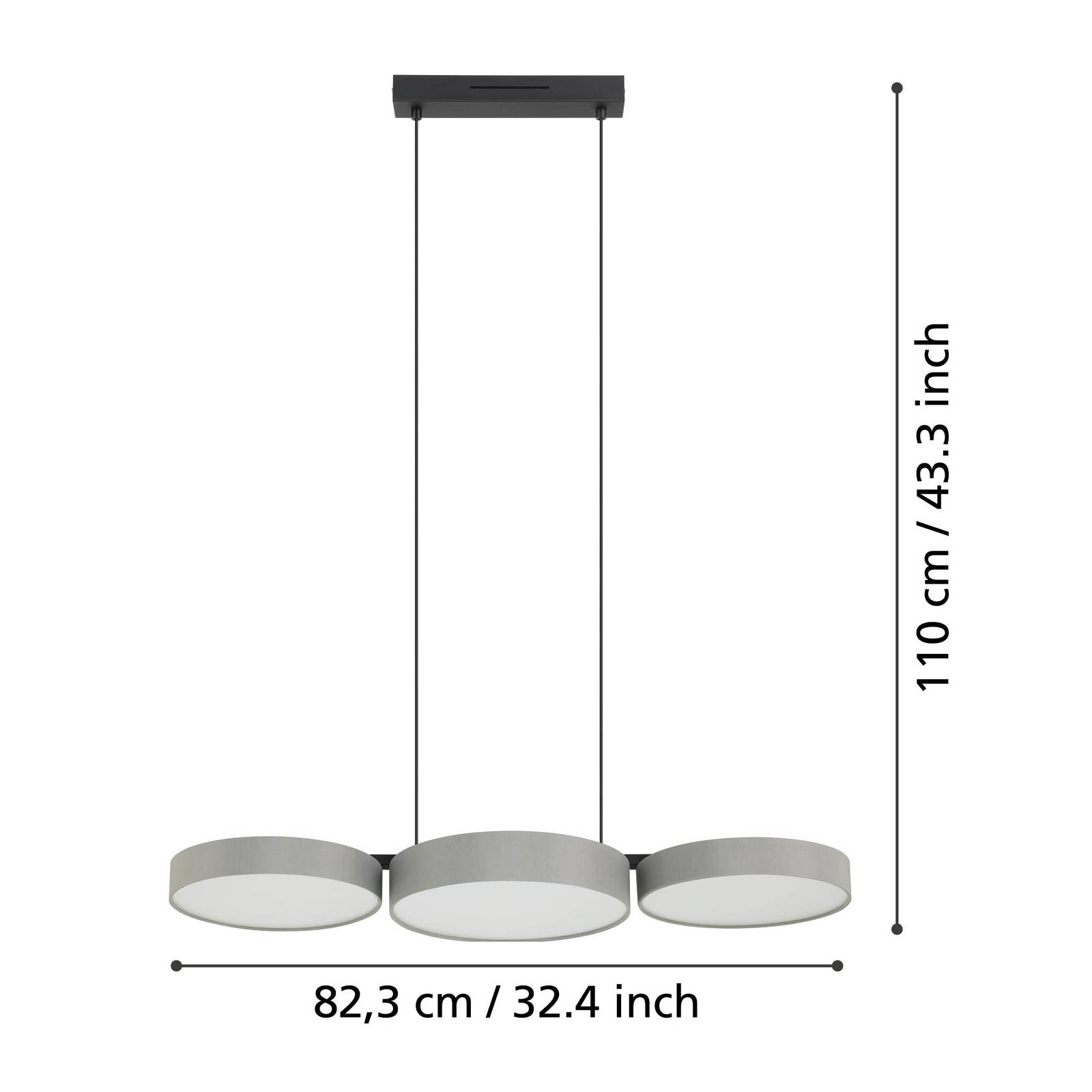 EGLO connect Smart Żyrandol LED Barbano-Z, szary