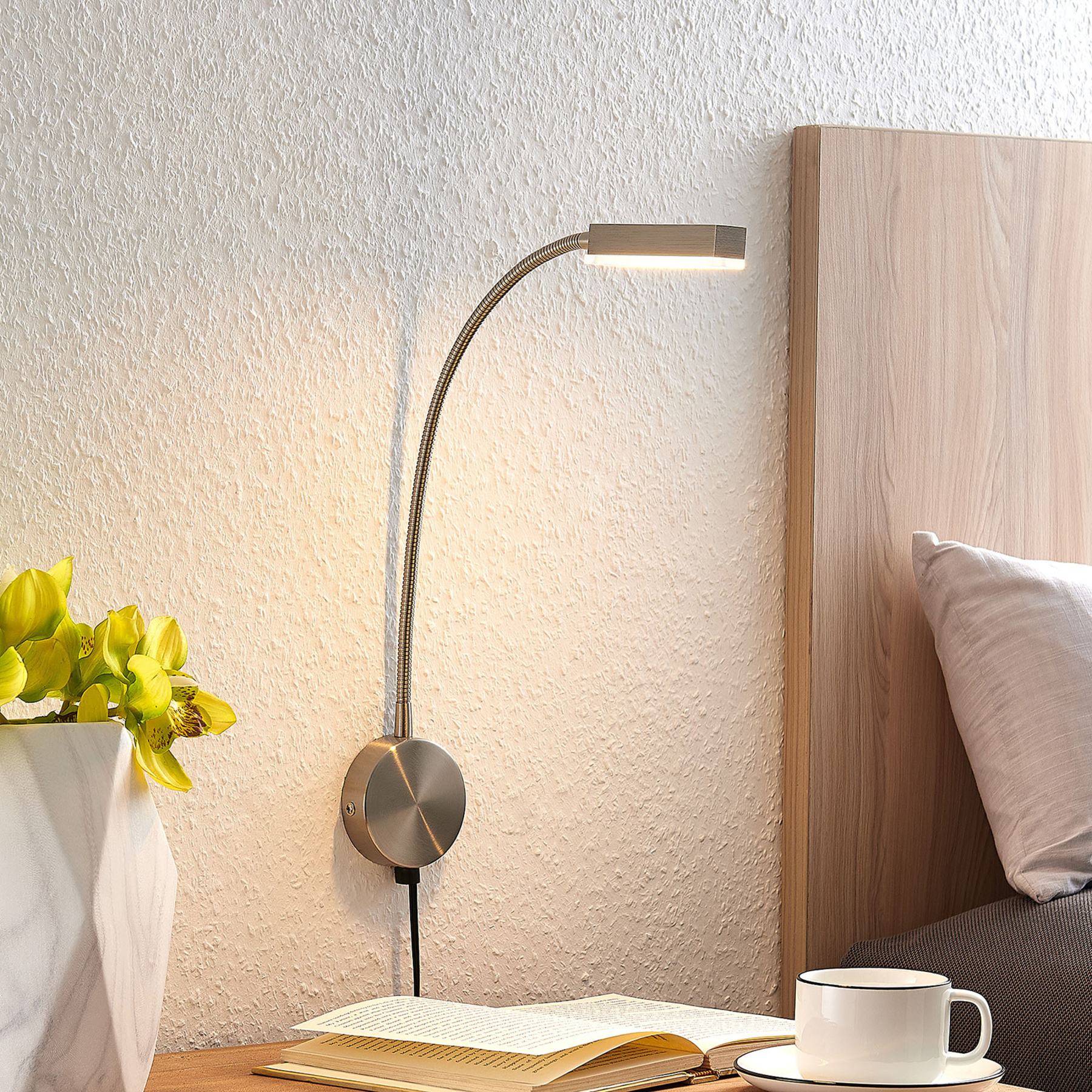 Flexarm-LED-Wandlampe Samari mit Sensor