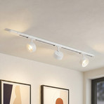 Lindby Schienensystem Linaro, Ø 9,5 cm, 3-flg., LED, weiß