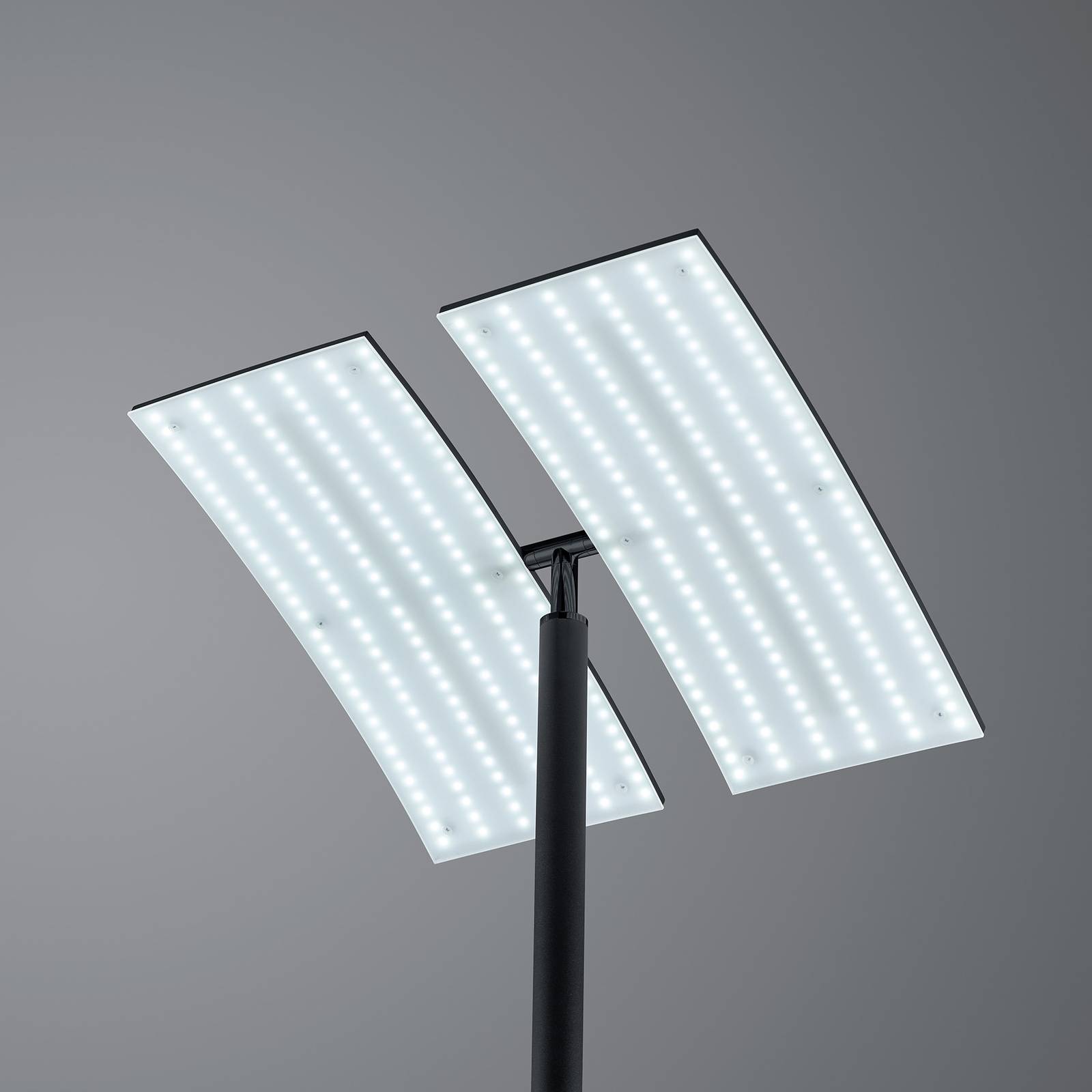 Lampa stojąca LED Dual z lampką do czytania, czarna