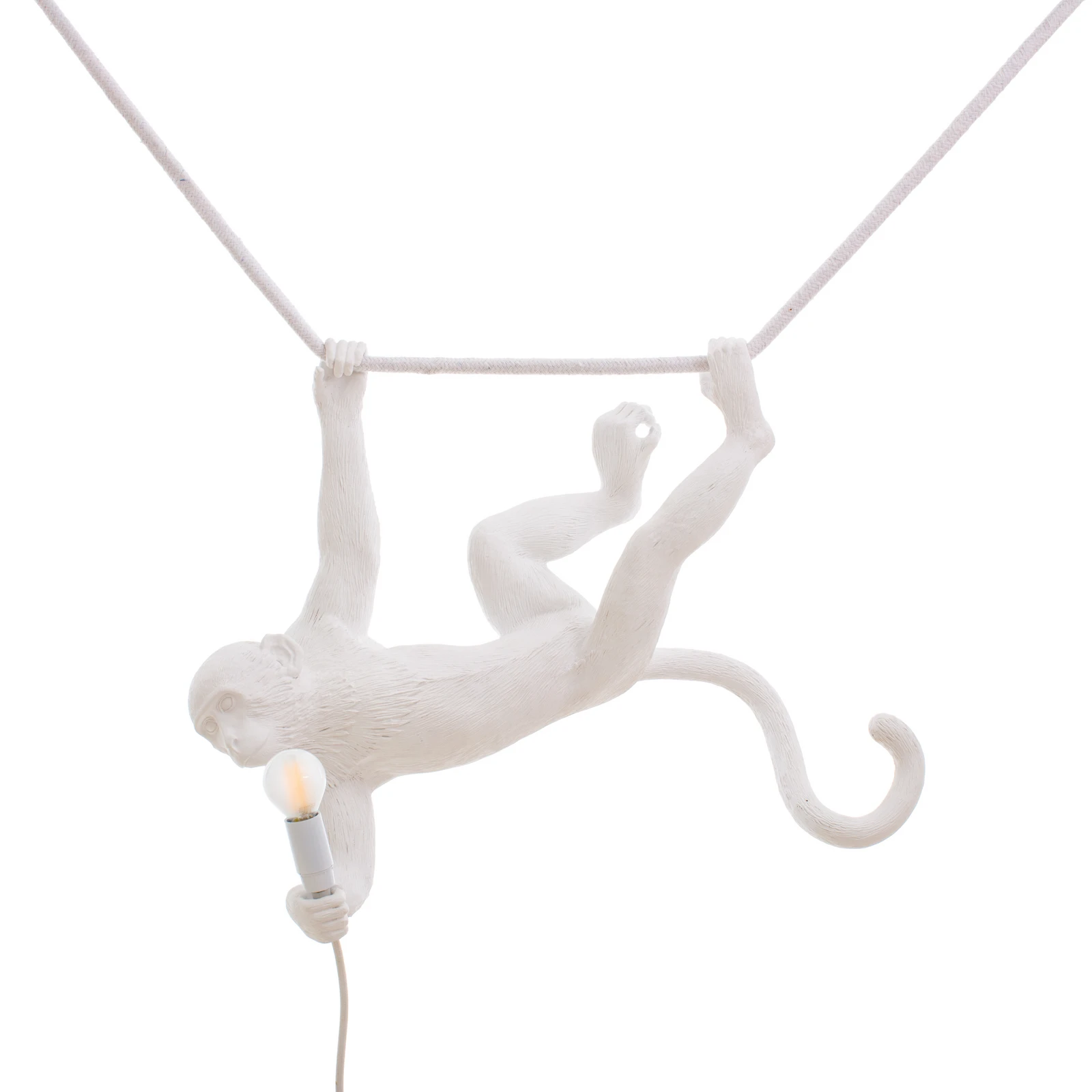 SELETTI Monkey Lamp Dekohängelampe weiß schwingend
