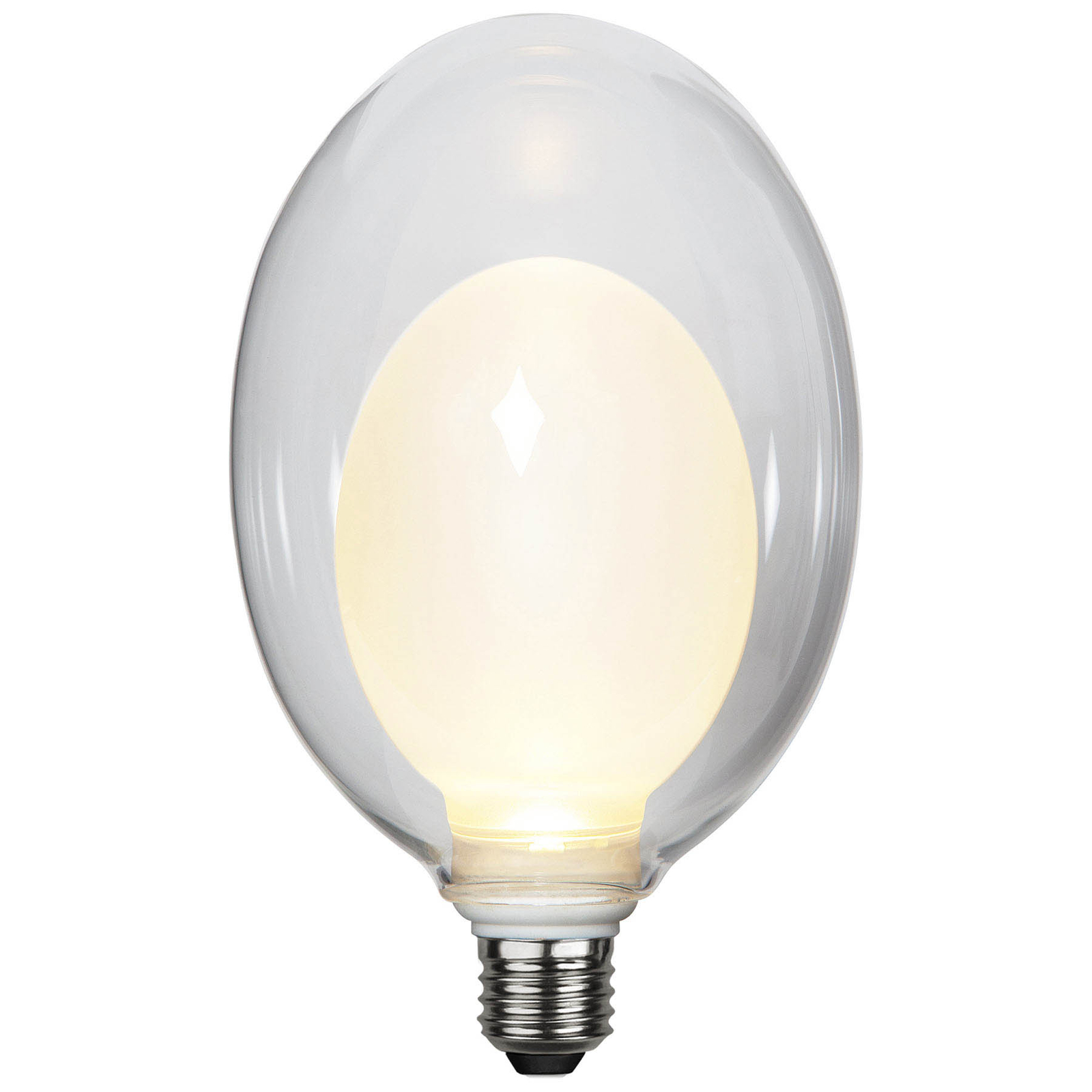 Space LED bulb E27 3.5 W D120, opal, 3-step dim