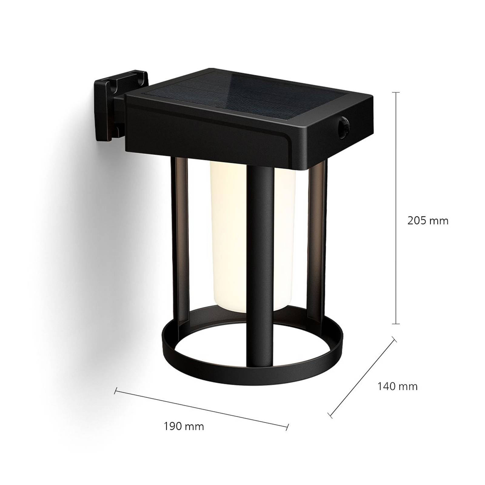 Philips led napelemes fali lámpa camill, fekete/fehér, ø 14 cm
