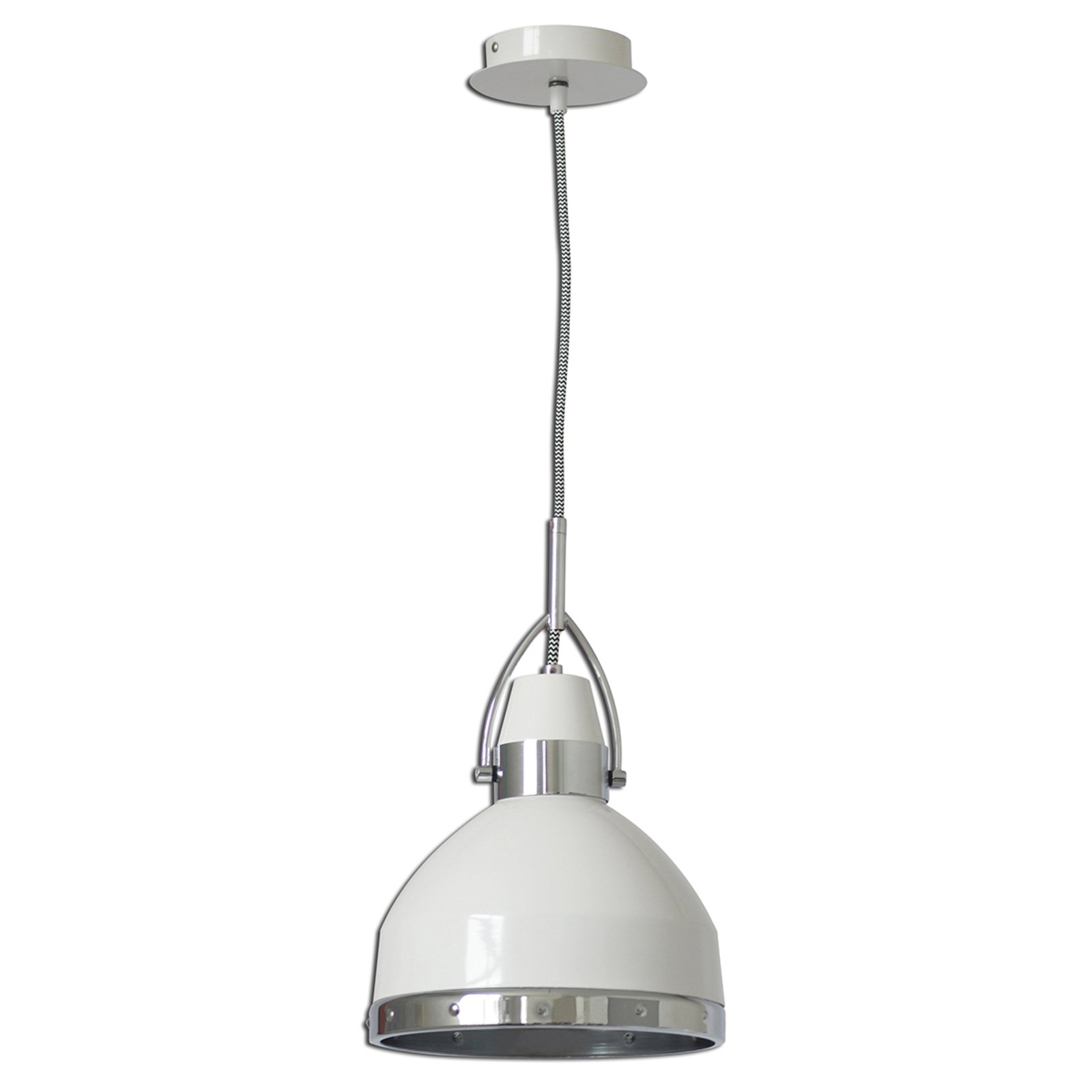 Witte hanglamp Britta in industrial design