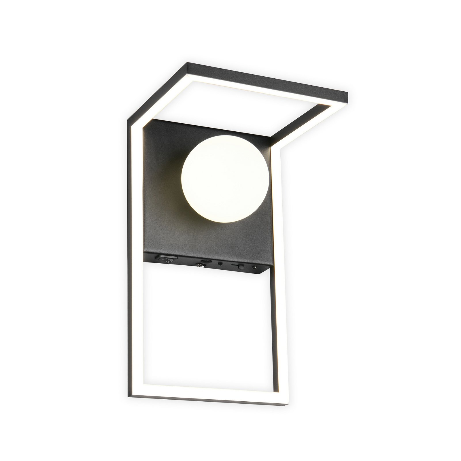 LED-seinävalaisin Arola, mattamusta, leveys 17 cm, metalli