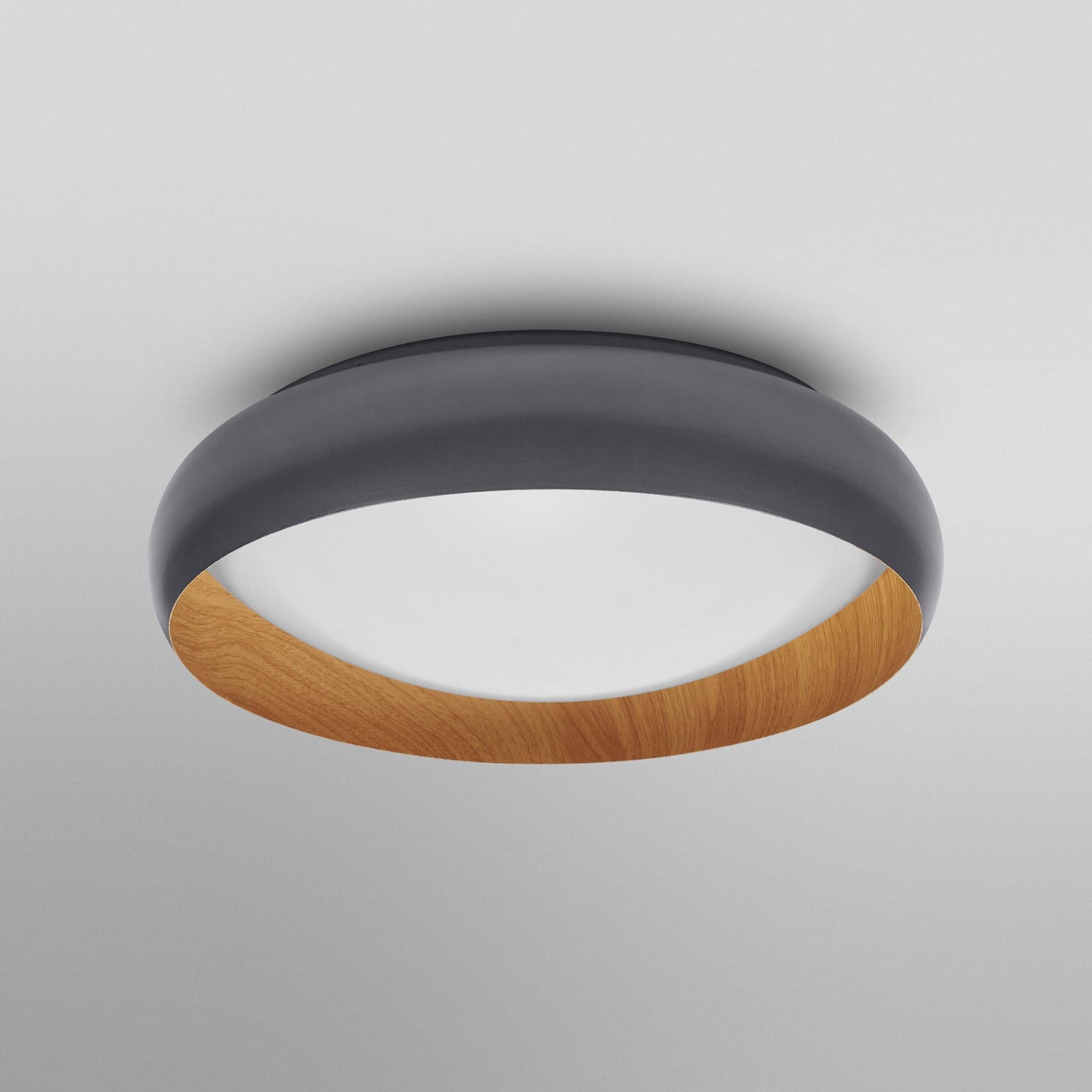 LEDVANCE Plafonieră LED Orbis Livia Ø 43 cm gri metal - Camera de zi / sufragerie - negru culoarea lemnului