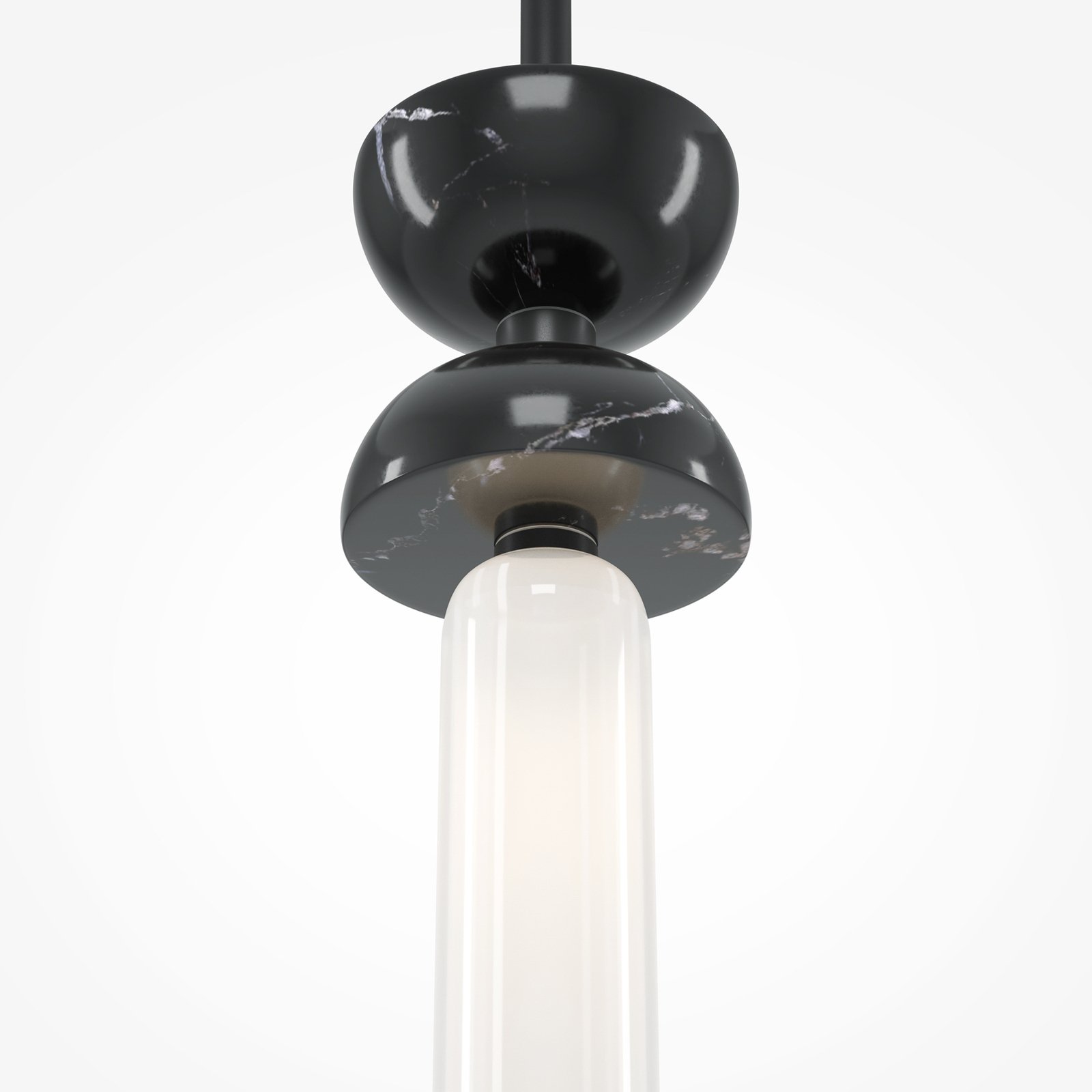 Maytoni pendant light Kyoto, black, Ø 10 cm, marble, glass