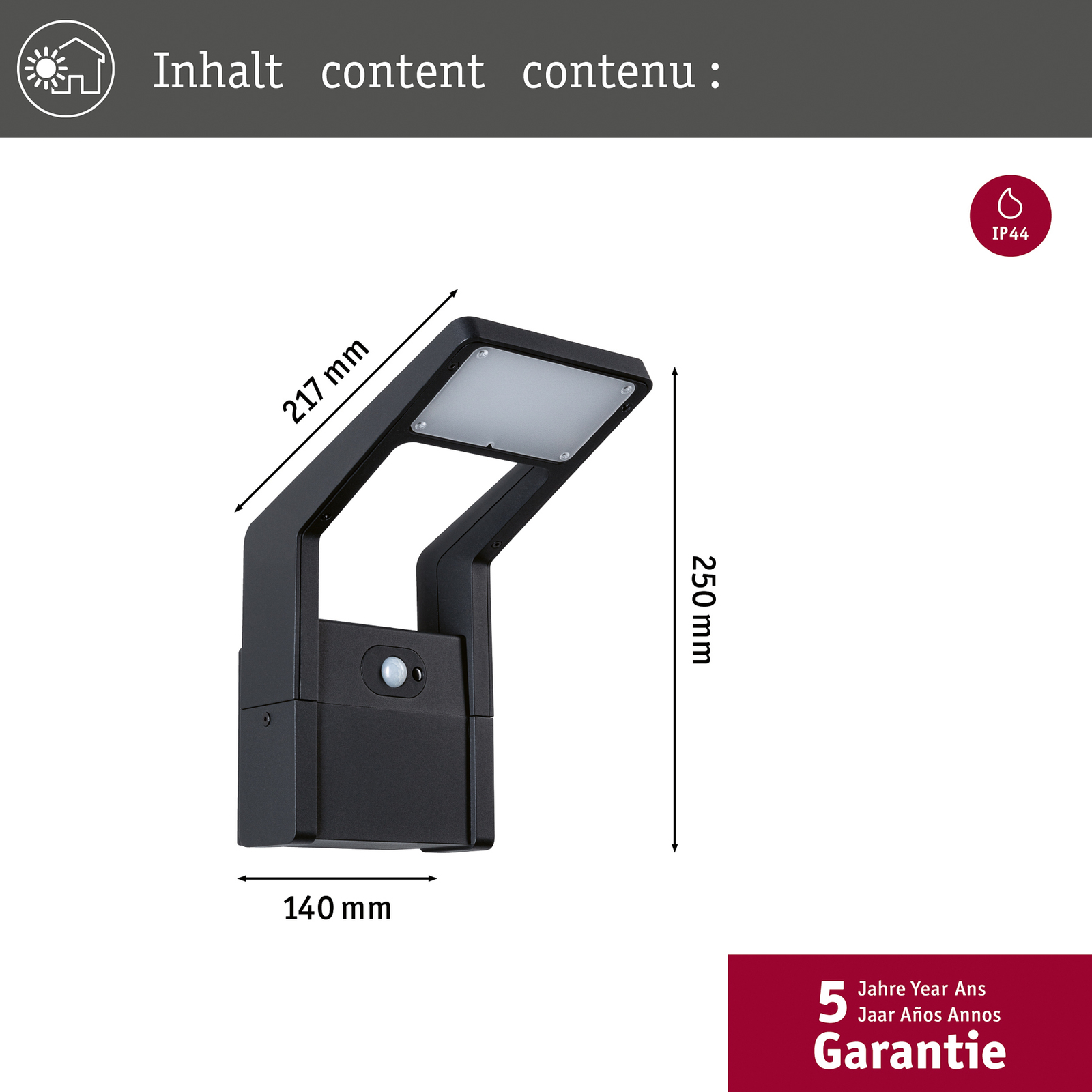 Juntea Candeeiro de Parede Exterior com Sensor SWR Antracite - Paulmann