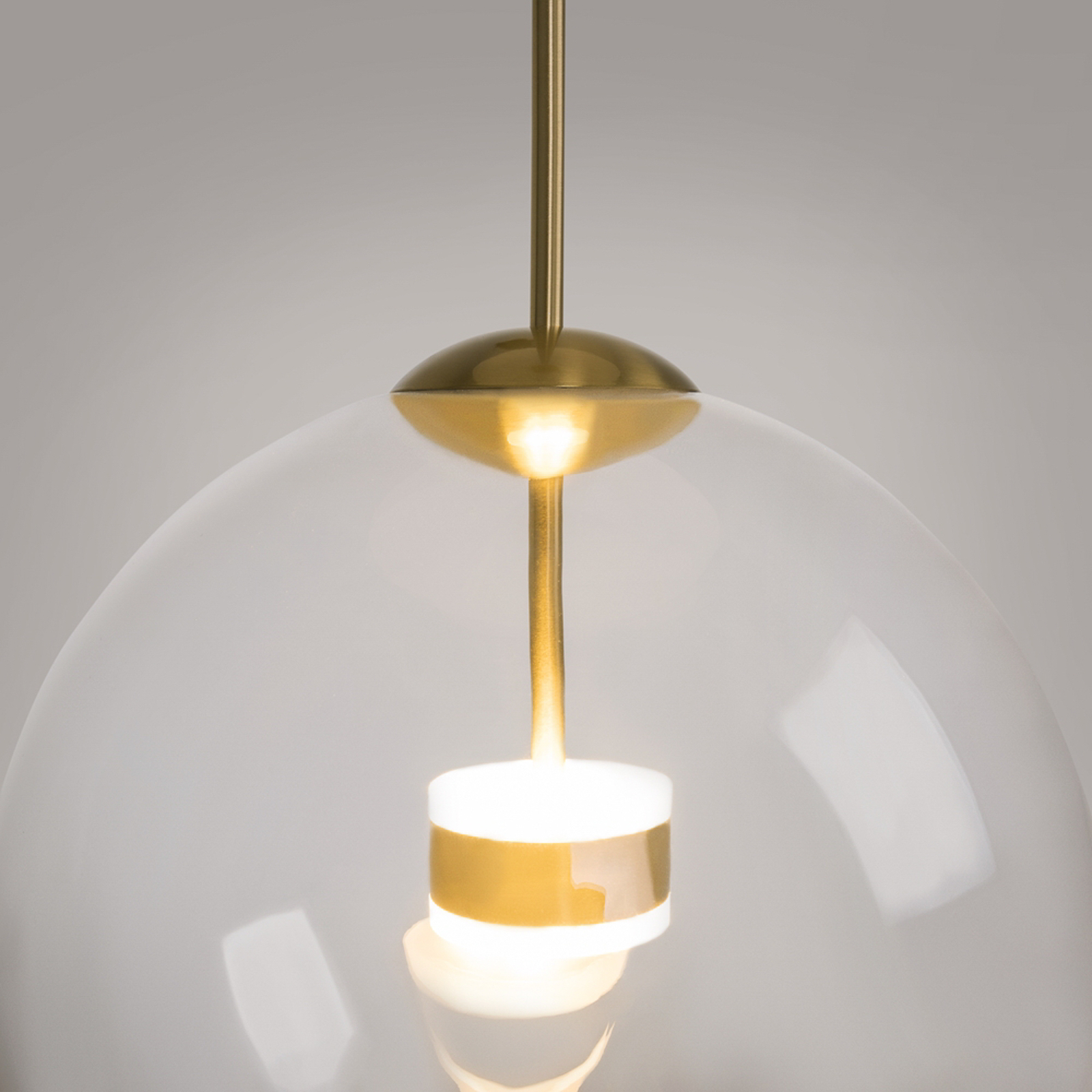 Maytoni LED pendant light Cometa, gold-coloured, glass, Ø 35 cm