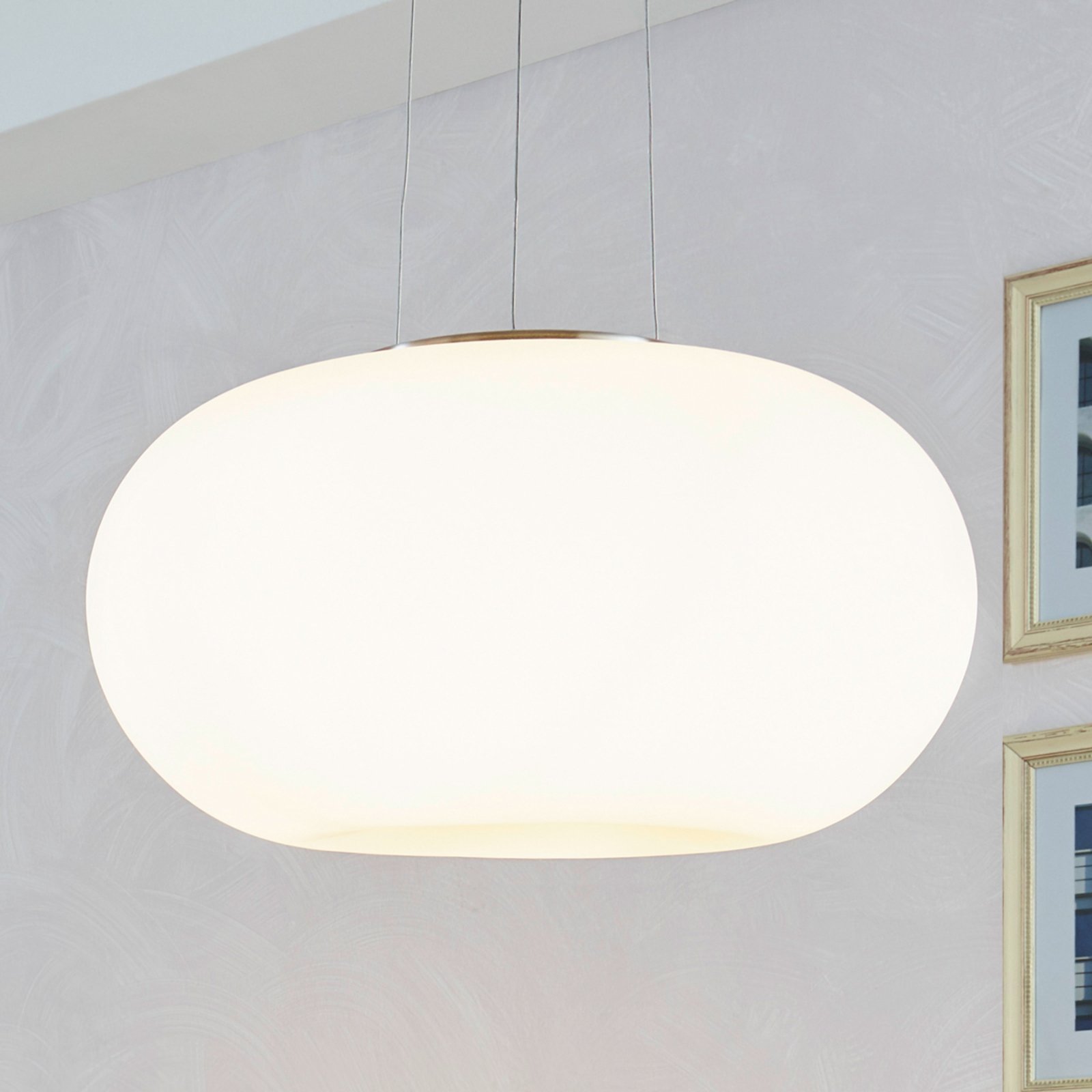 EGLO Optica Modern Pendant Lamp 35 cm, for Living / Dining Room, Glass, steel, E27, 60 W, energy efficiency: A++