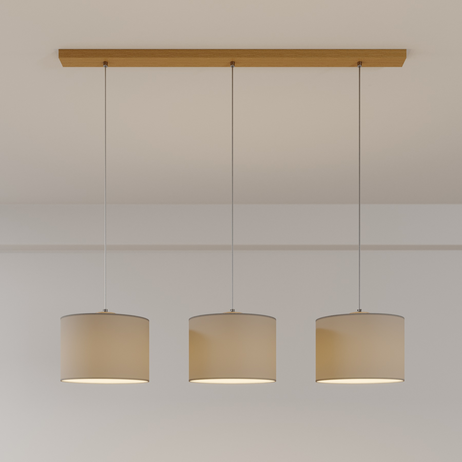Hanglamp Corralee, grijs, 3-lamps