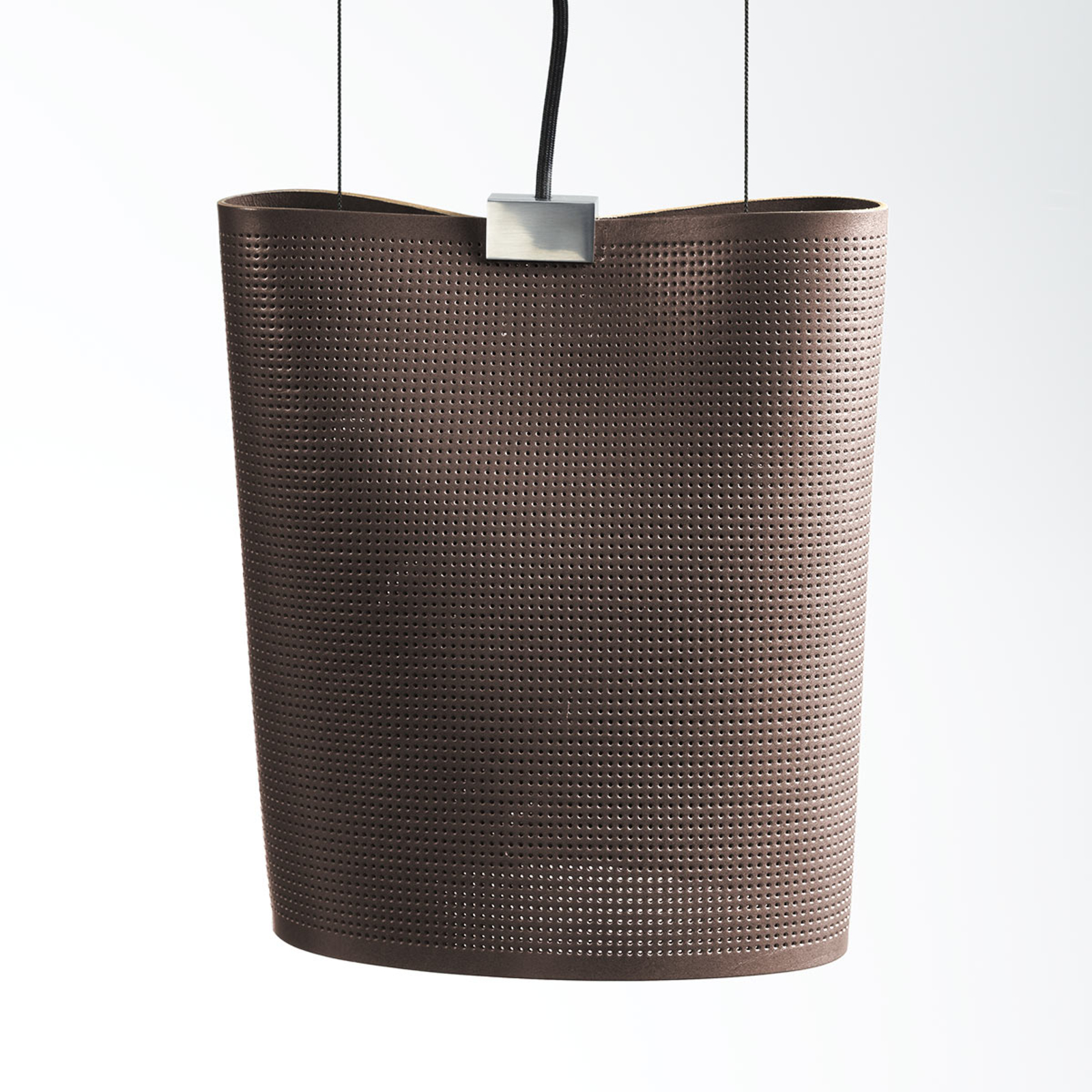 Anta Hanging light Sarto made of core leather, brown, for Living / Dining Room, perforated core leather, E27, 15 W, energy efficiency: A++, L: 28 cm, H: 30 cm