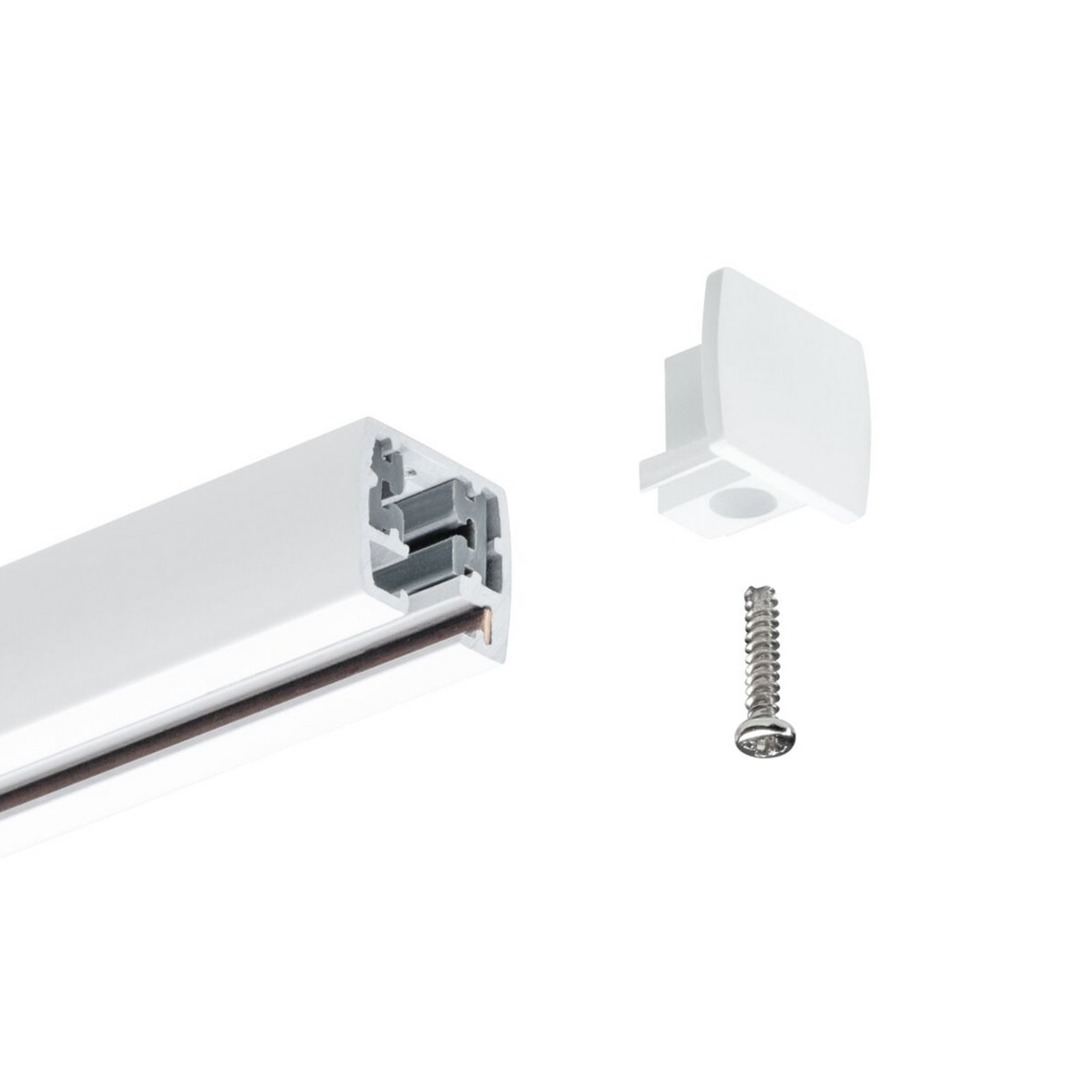 Paulmann URail eindkap, signaalwit, set van 2, kunststof