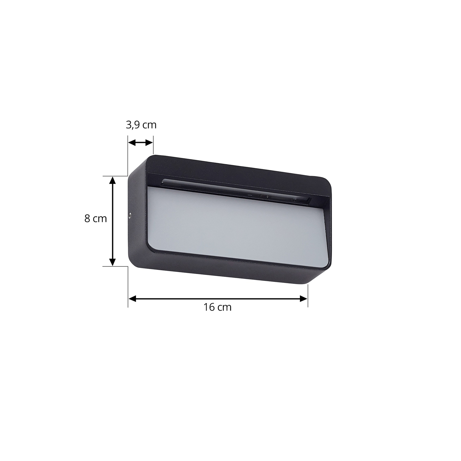 Lucande LED-Außenwandleuchte Tiburia, schwarz, Aluminium