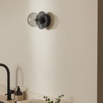 Candeeiro de teto Globen Lighting Art Deco, preto/cinzento, vidro