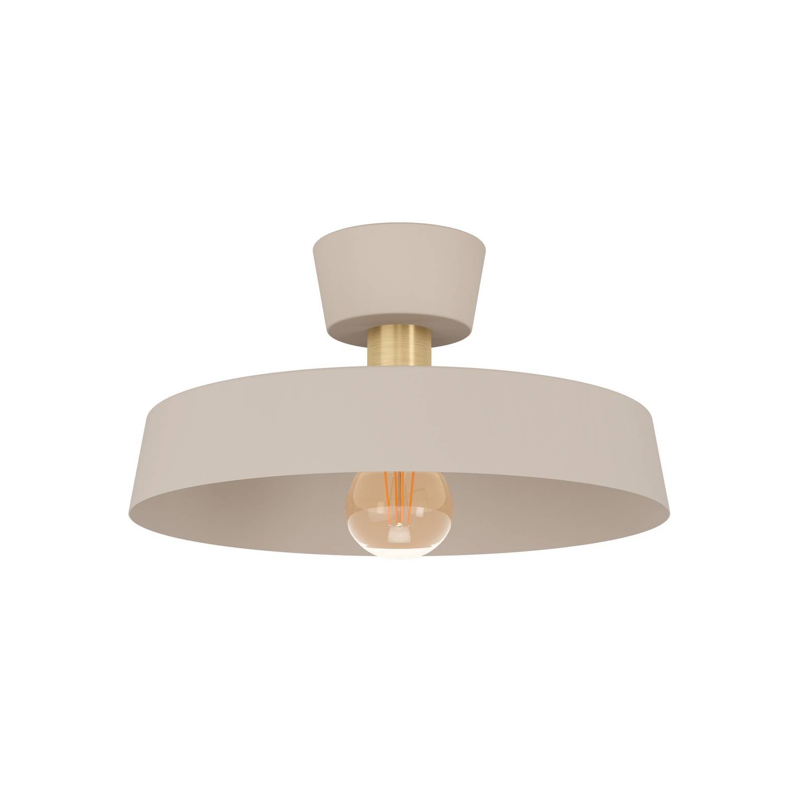 Lampa sufitowa Valdiola, kolor piaskowy/mosiężny, metal, Ø 36 cm