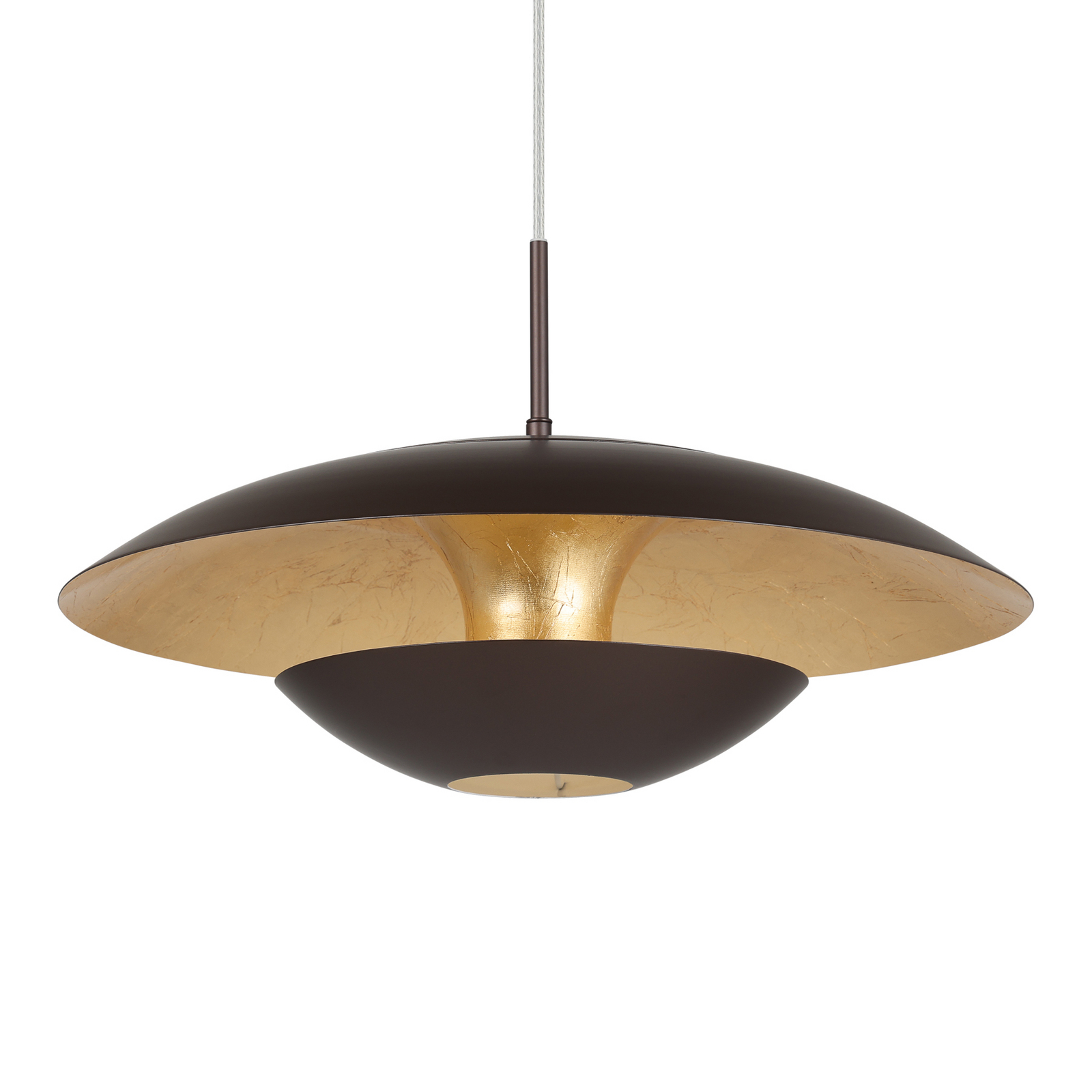 Suspension Nuvano laquée marron et or Suspension Nuvano laquée marron et or