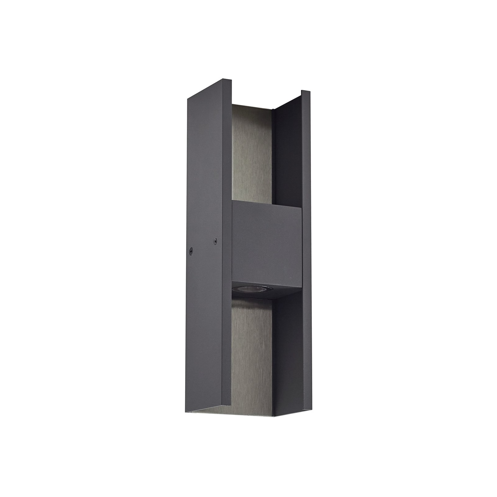 Lucande LED outdoor wall light Lavrin, black/grey, aluminium