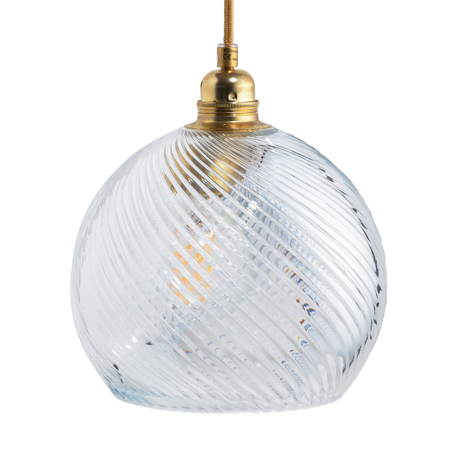 EBB & FLOW Závěsná lampa Rowan zlatá/křišťálová Ø 22 cm