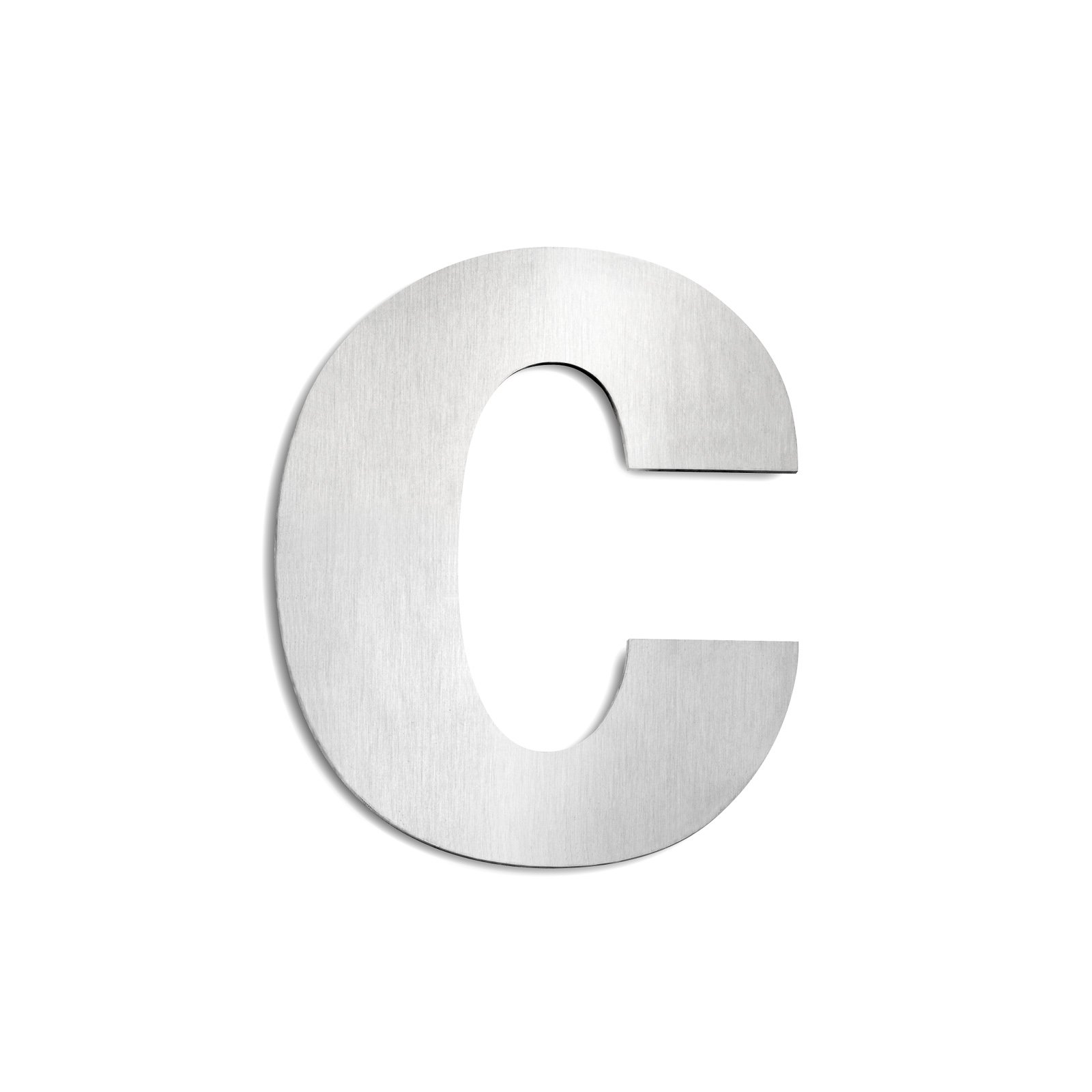 Husnummer av rustfritt stål, stor, bokstaven c
