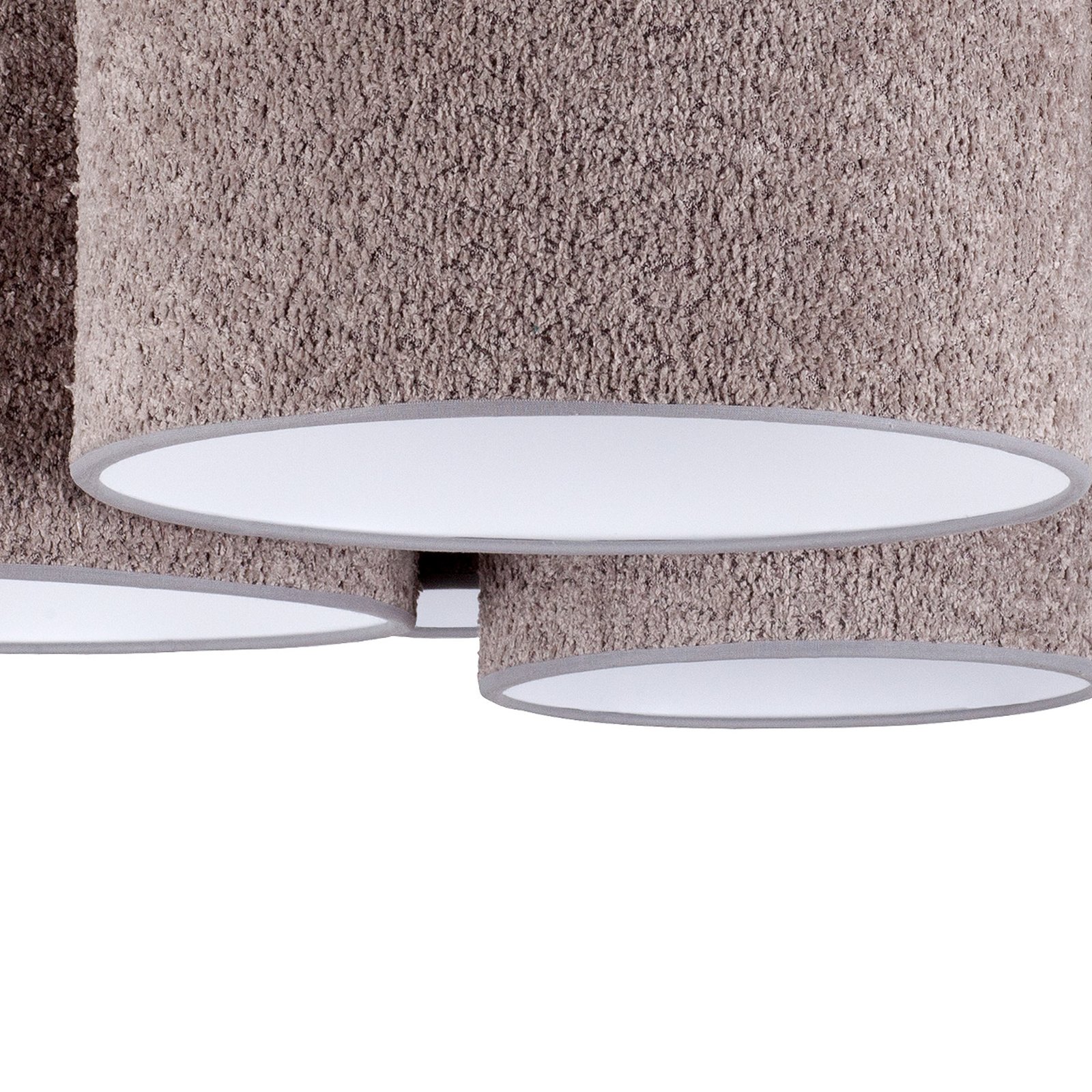 Bouclé ceiling light with 6 lampshades, grey