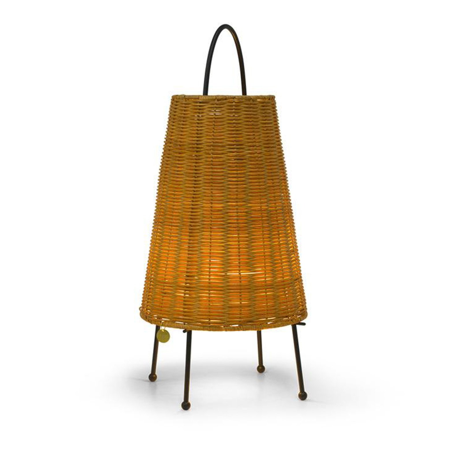 ferm LIVING LED rechargeable table lamp Porti Braided, rattan, dimmable.