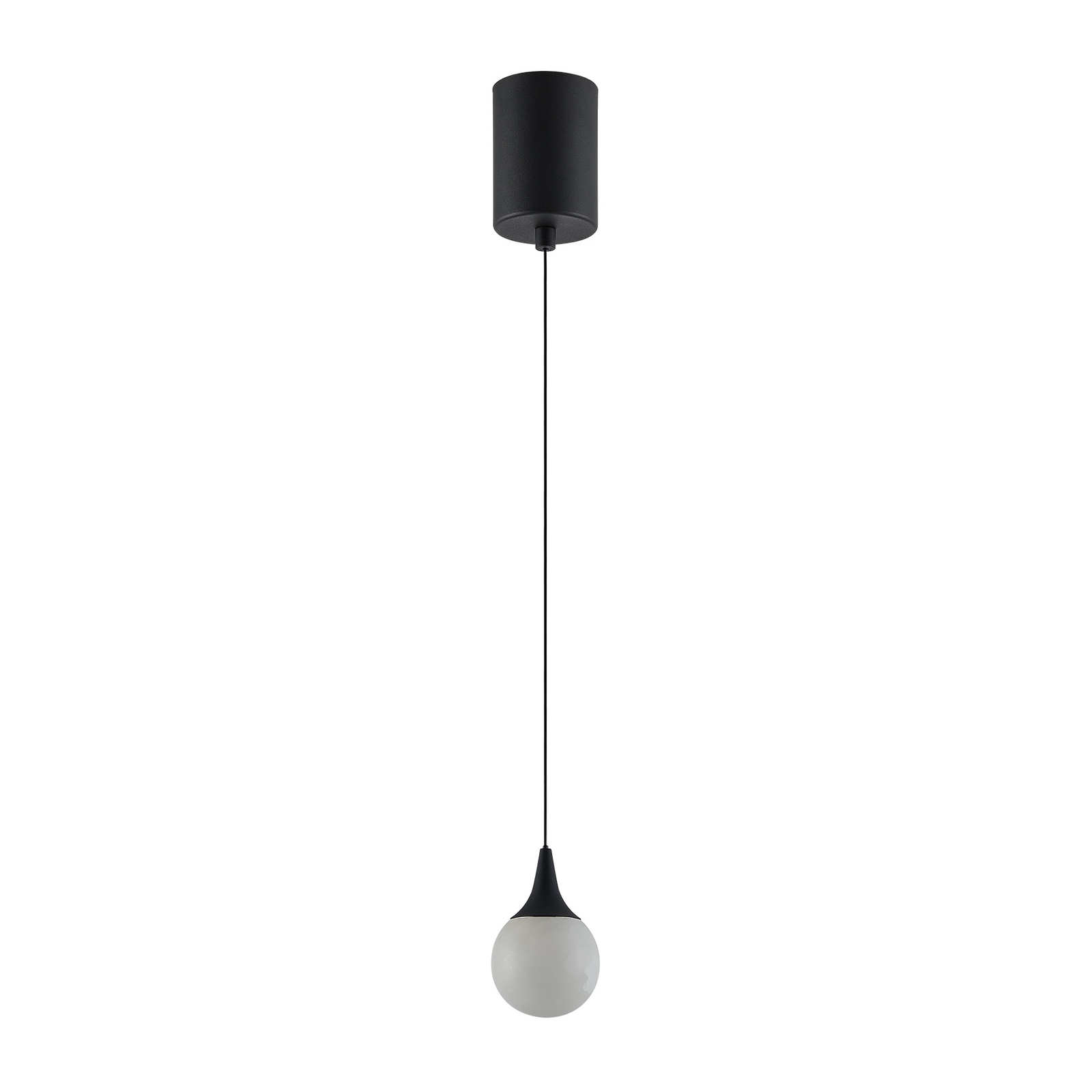 Lampă suspendată LED ARE, negru, alabastru, Ø 8 cm, CCT, DALI