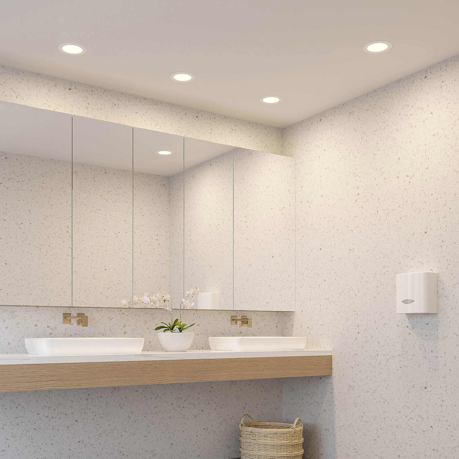 Prios LED svetilka za vgradnjo Cadance, bela, 17 cm, 3 enote, možnost